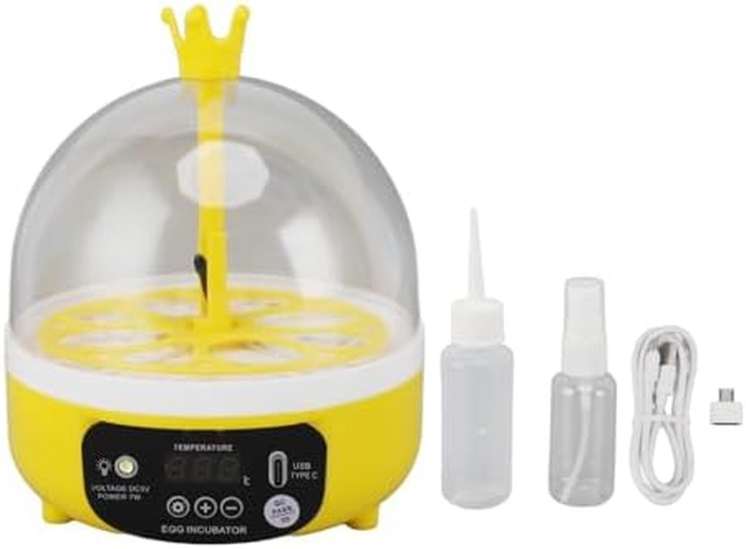 Mini Egg Incubator, Temperature Control Digital Incubators, 4 Eggs Candler Poult