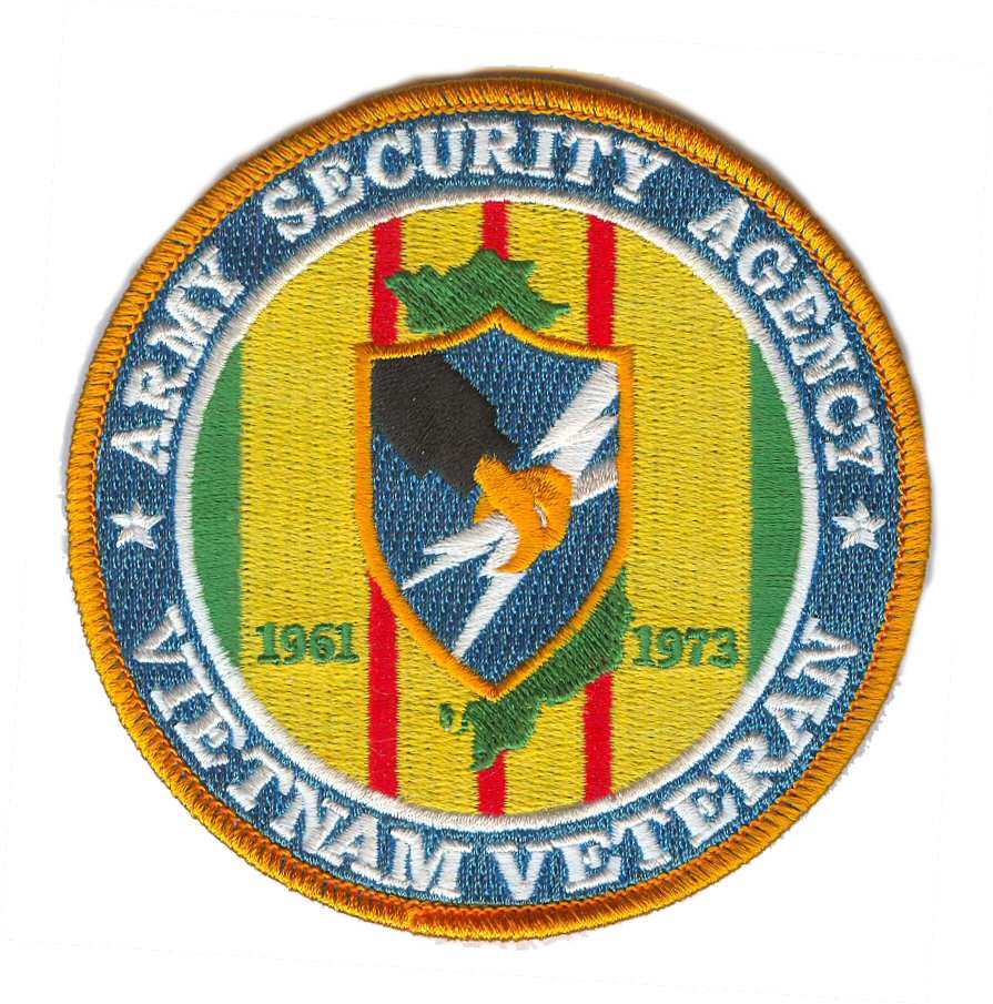 ARMY VIETNAM VETERAN ASA ARMY SECURITY AGENCY 4" EMBROIDERED MILITARY PATCH