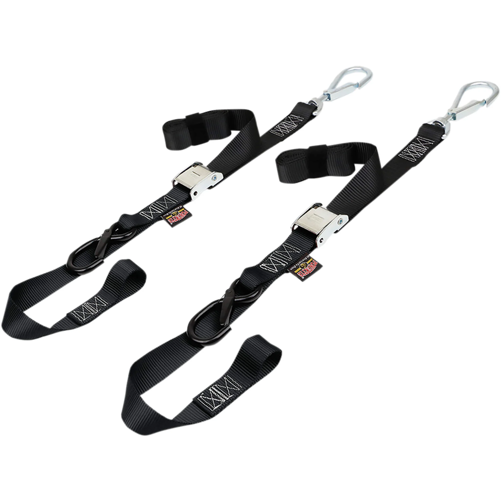 Powertye Cam Tie-downs with Soft Straps - 1.5" - Black