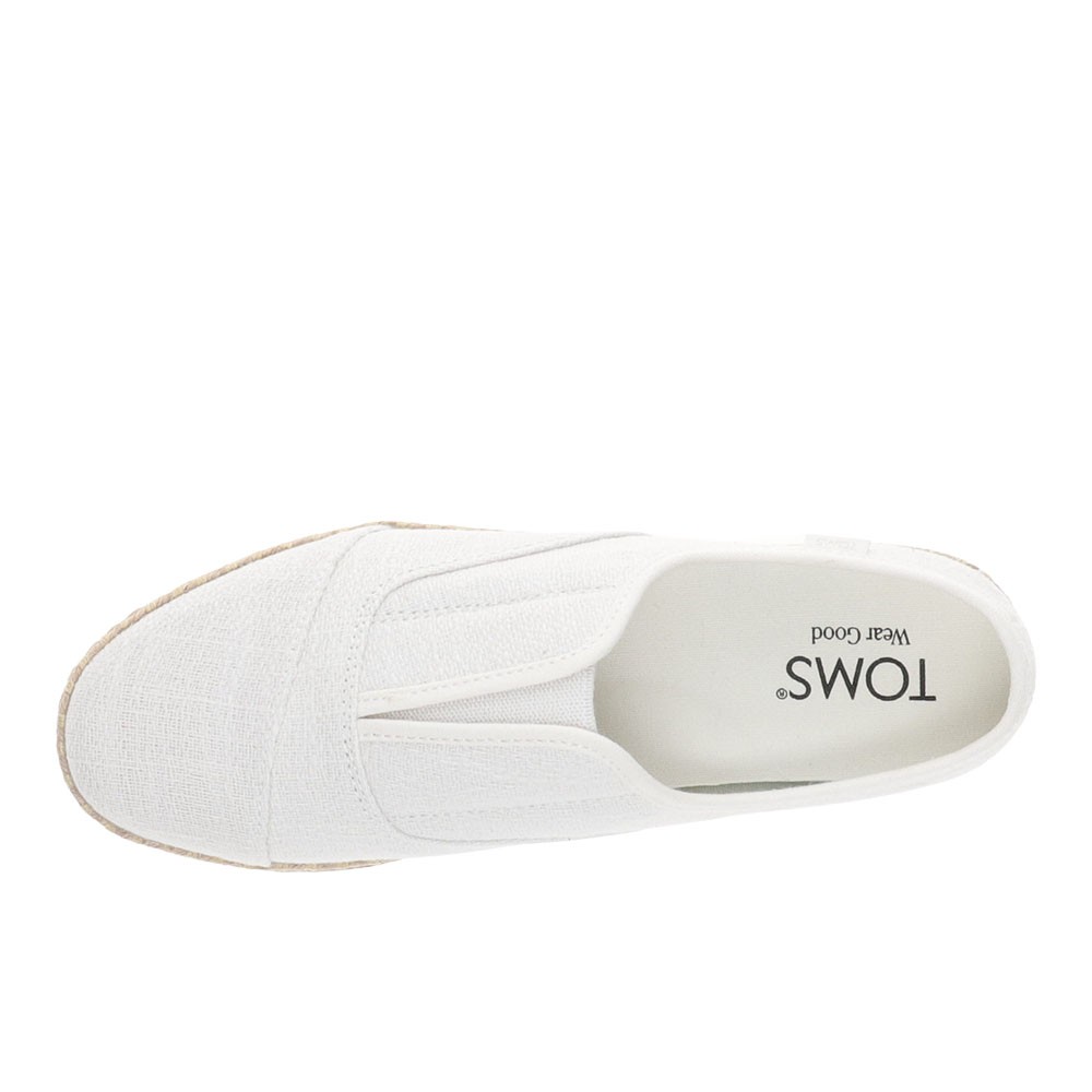TOMS Palmera Plus Slip On Espadrille Womens White Flats Casual 10023048T-100