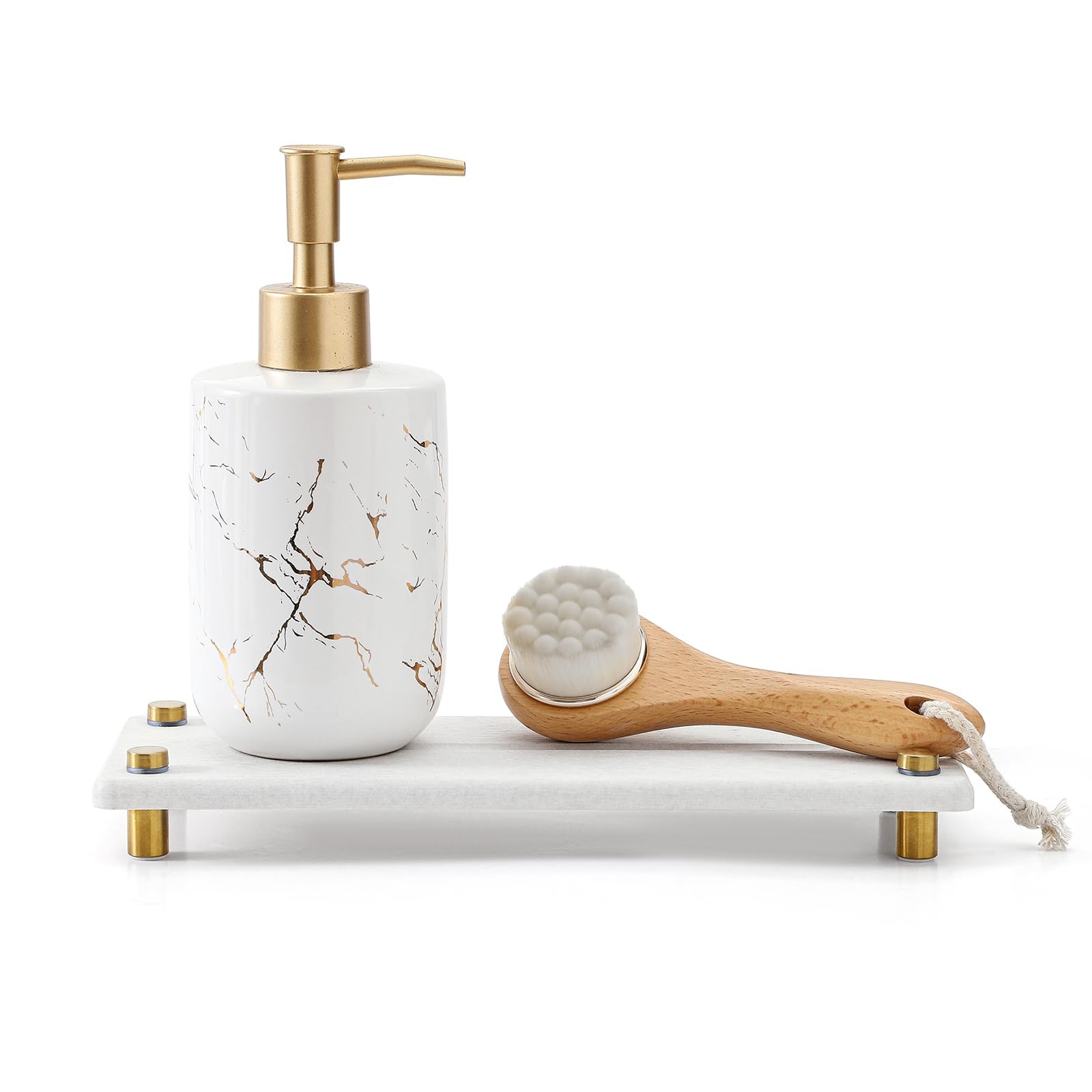 Razborci Stone Drying Tray, Gold Sink Caddy, Water 10" x 4", Beige -
