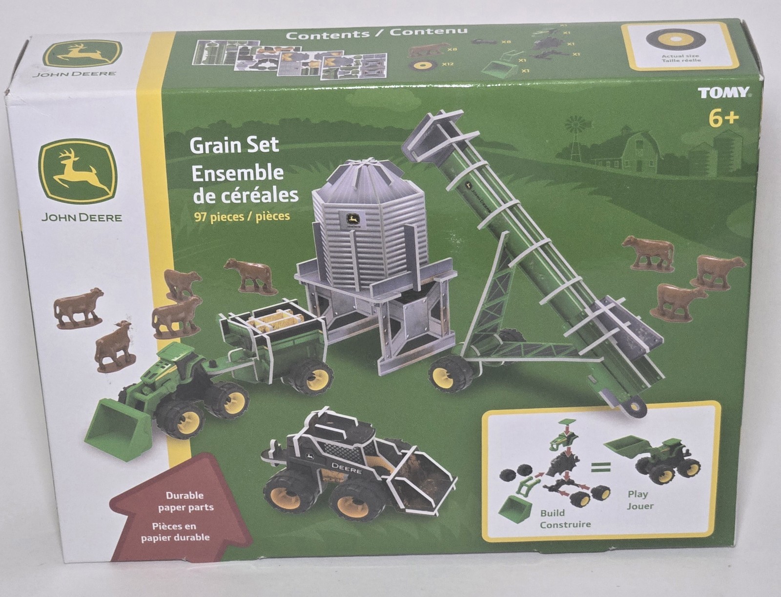 John Deere TOMY Grain Set 97 Pieces New in Box Farm Playset Tractor Toy