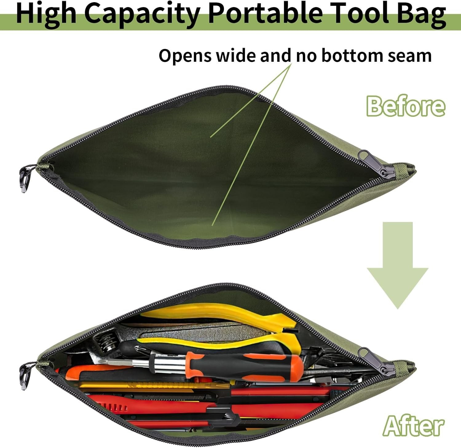 Moisture-Resistant 3 Pack Tool Pouches - Organizers in Three Colors
