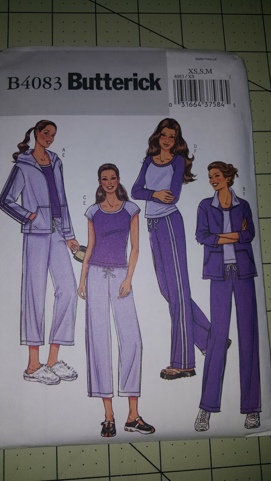 Butterick Pattern B4083 Sizes L XL Loungewear Active Wear Top Pants UNCUT