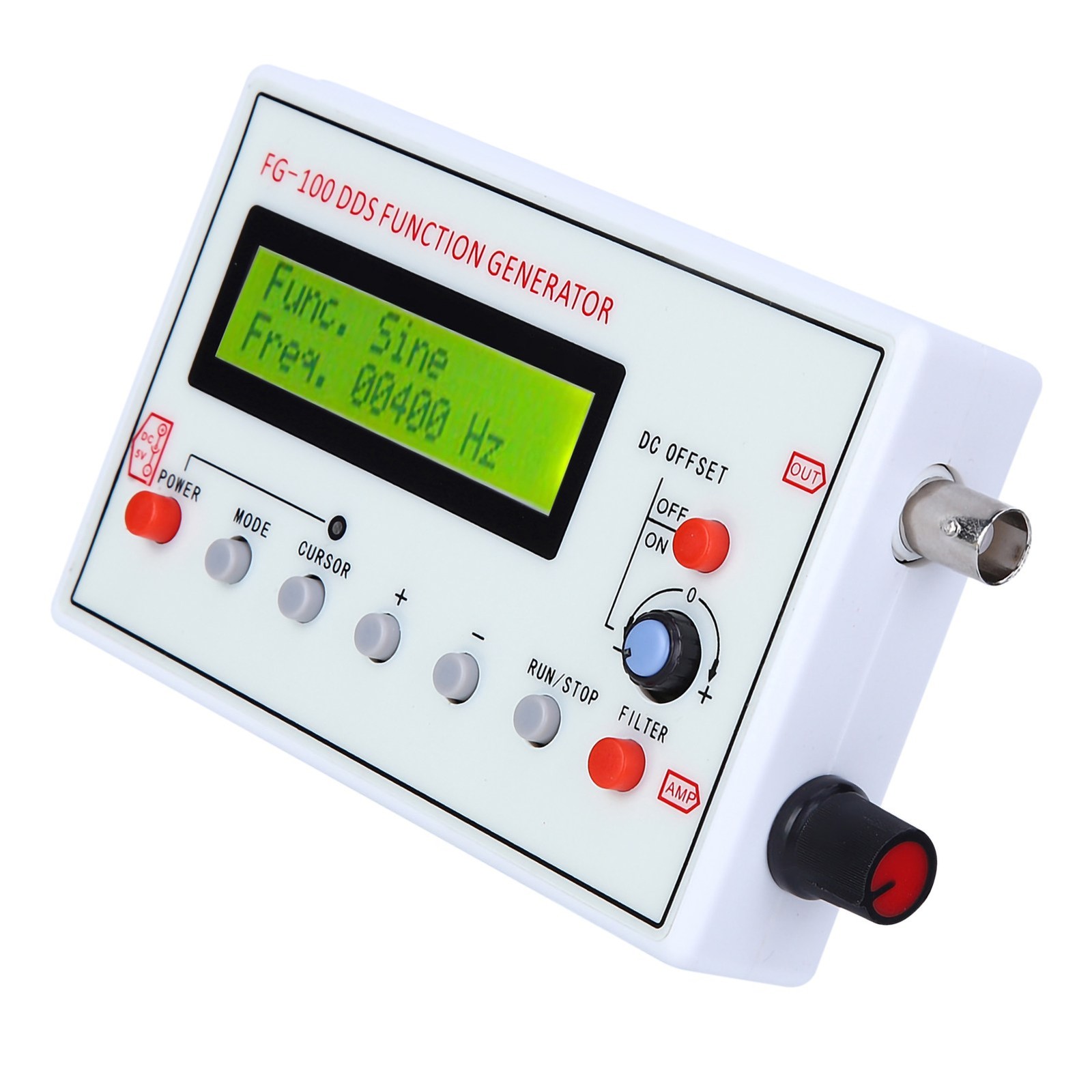 FG-100 DDS Function Generator Sine 1Hz-500KHz Counter Signal Source