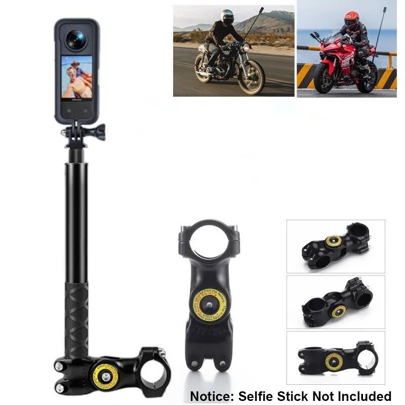 Handlebar Invisible Selfie Stick Mount Fit GoPro DJI Insta360 Bike Motorbike