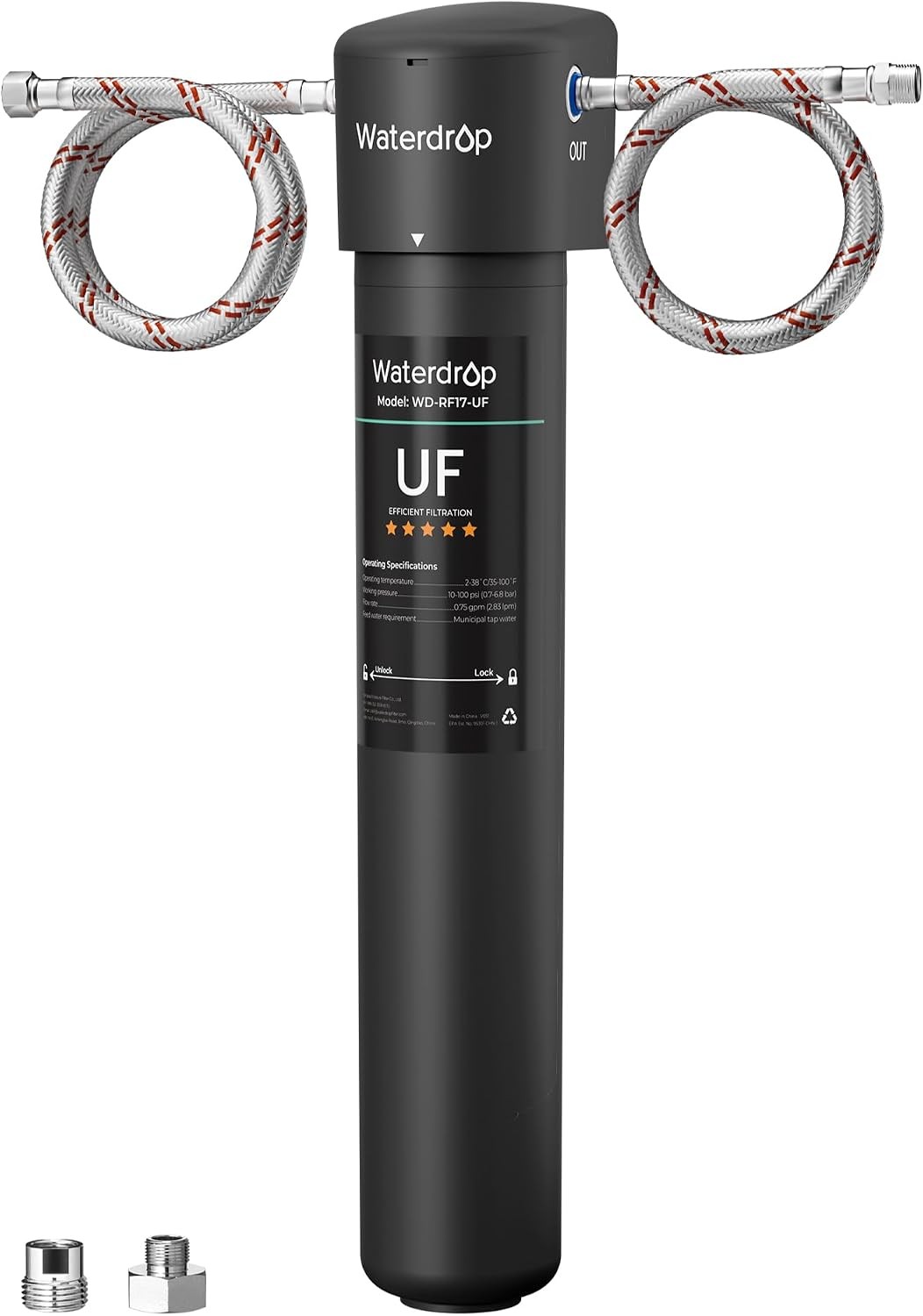 Waterdrop 17UA-UF 0.01 μm Ultra Under Sink Water Filter System, NSF Certified