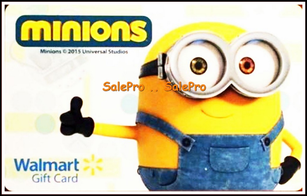 WALMART 2015 UNITED STATES MINIONS US ANIMATION OK RARE COLLECTIBLE GIFT CARD