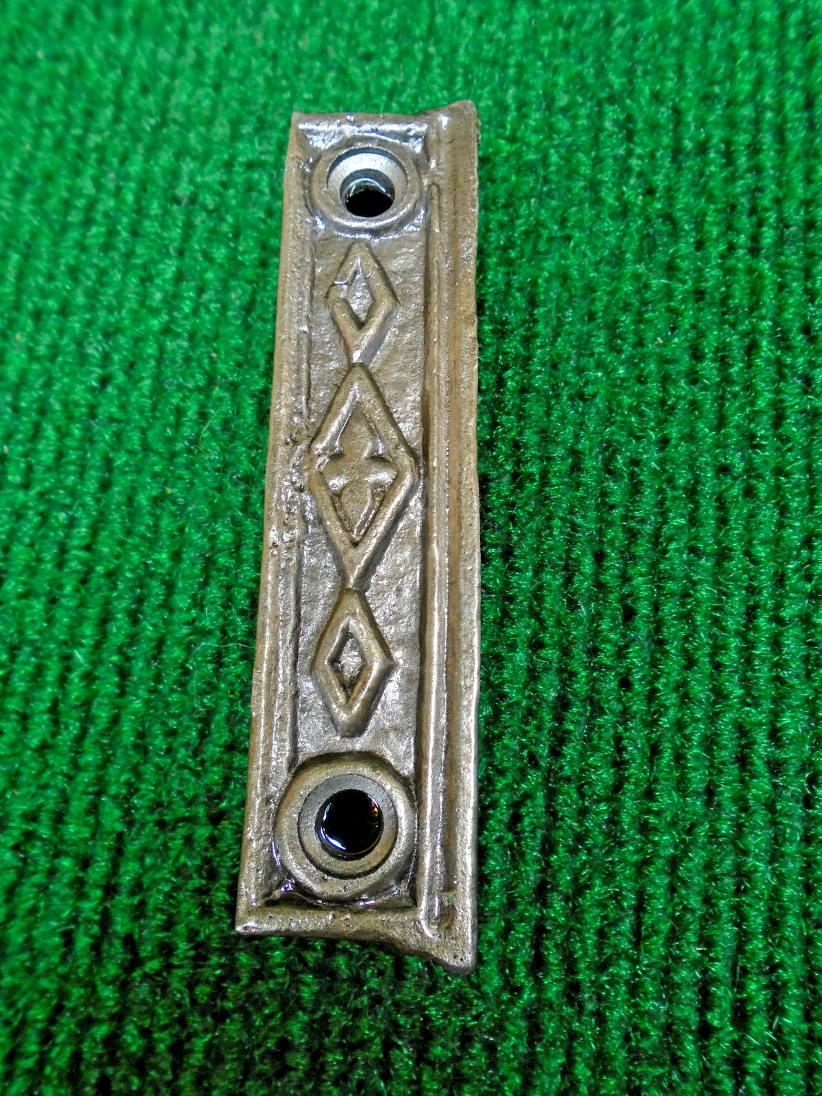 FANCY 3 1/2" THREE DIAMOND RIM LOCK KEEPER - EXACT REPRODUCTION  (33302)