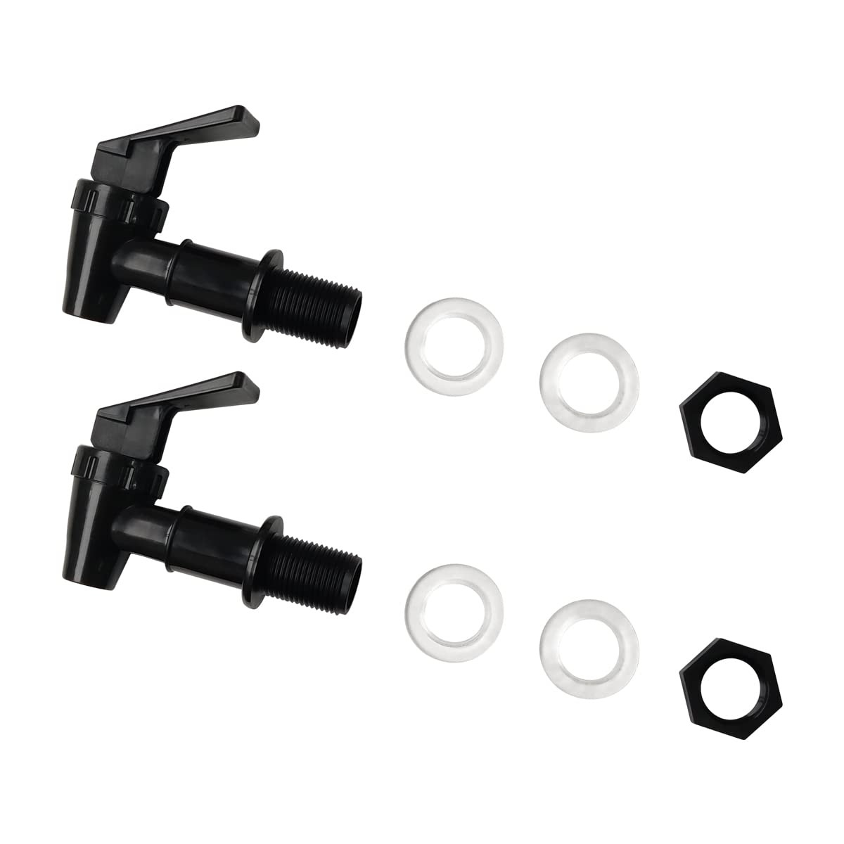 2 Pcs Cooler Faucet Replacement BPA Free Water Spigot Valve for Dispensers Black