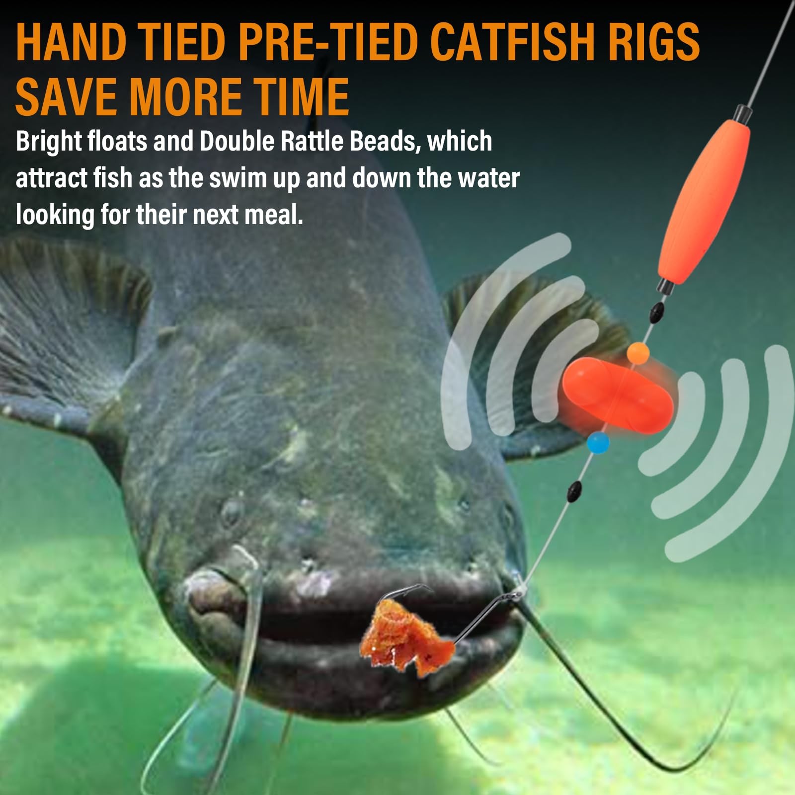 6PCS kaleodam Catfish Rigs Float Large, Multiple colors