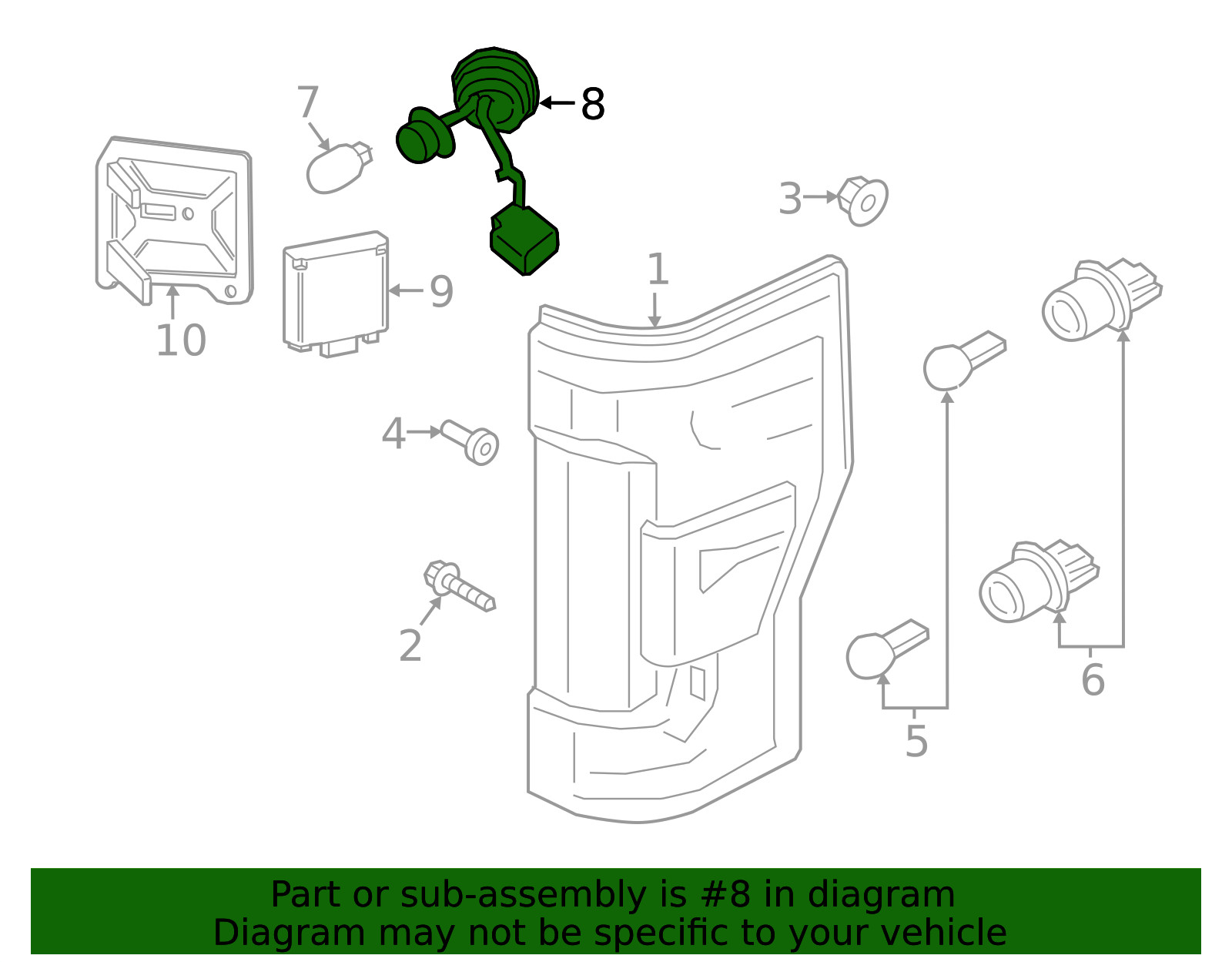 Genuine Ford Backup Lamp Bulb Socket HC3Z13410C