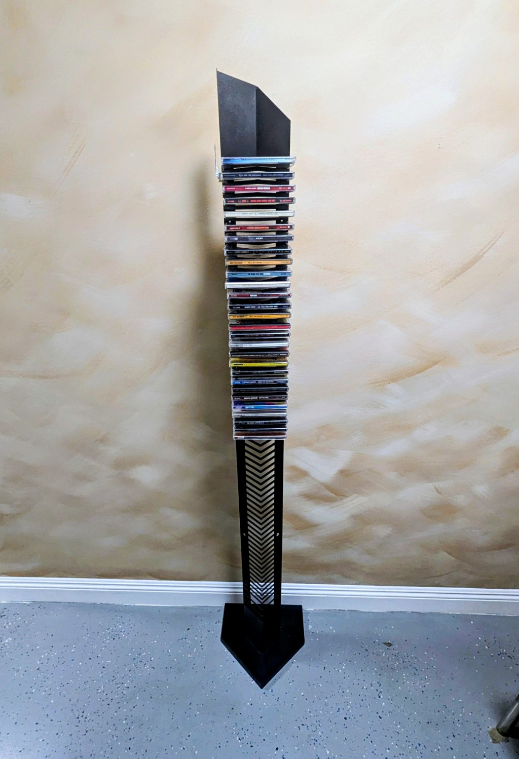 Black Metal Freestanding CD/DVD Storage Rack Tower Stand