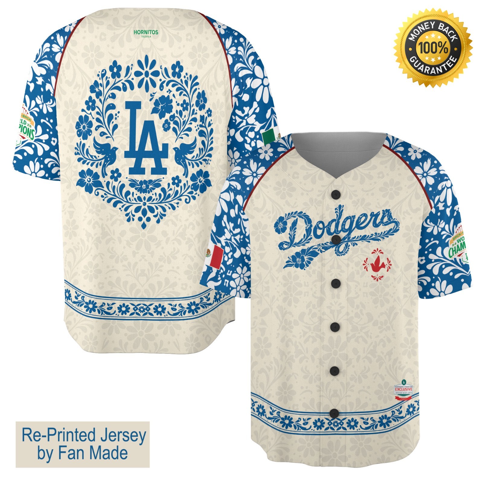 Custom Name - Dodgers Mexican Heritage Night Giveaway Jersey - All Size