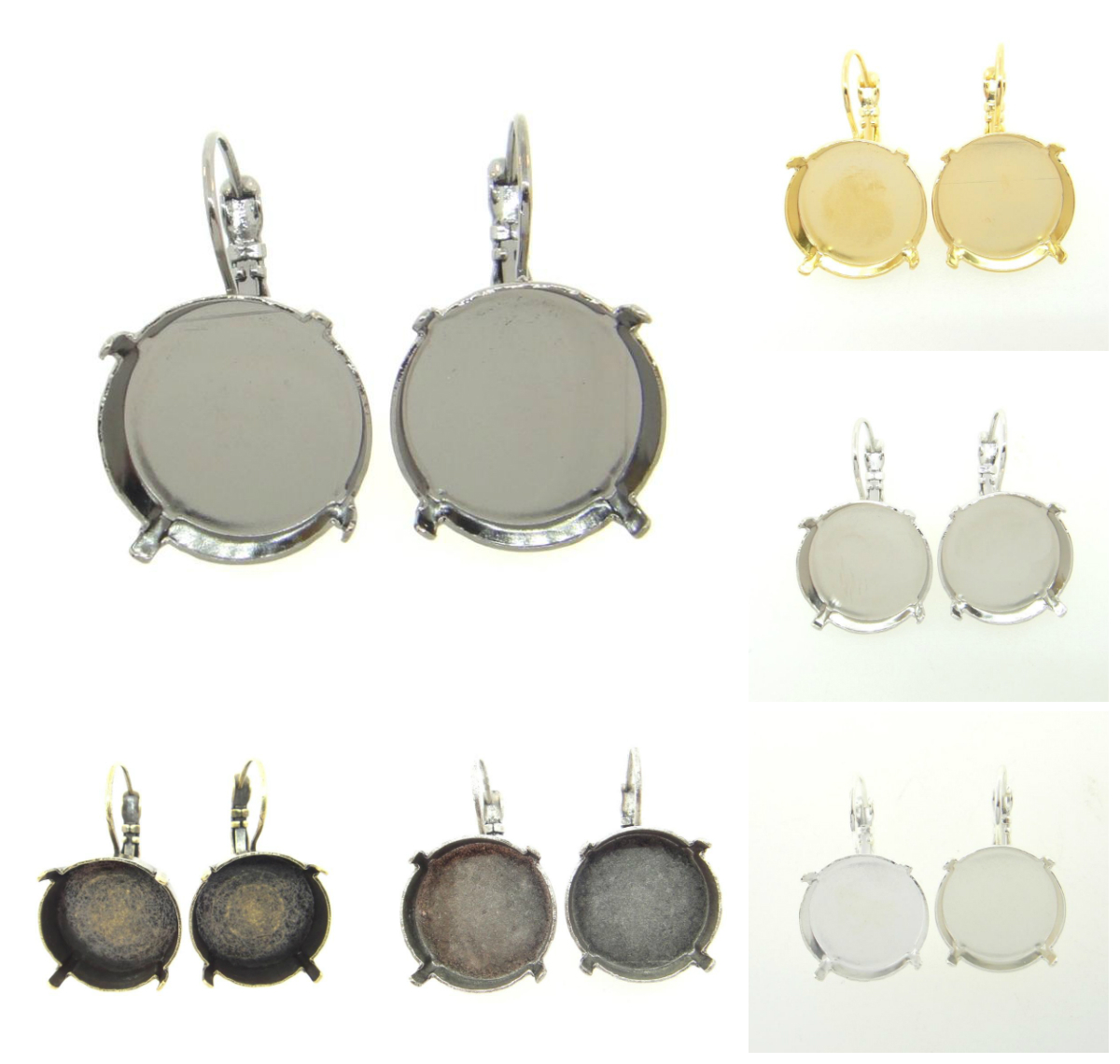 18mm Round | Classic Drop DIY Earring Bases | Three Pairs (EE 19)