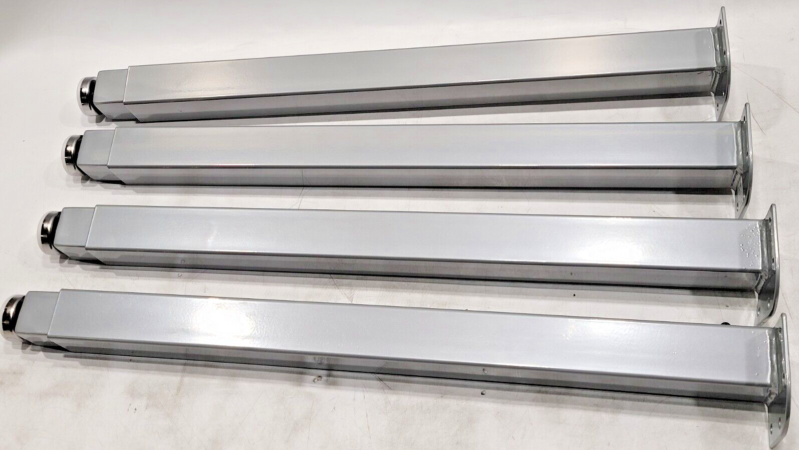 Set of 4, National Public Seating Metal Table Legs Silver, Model: SL TAHL-S02