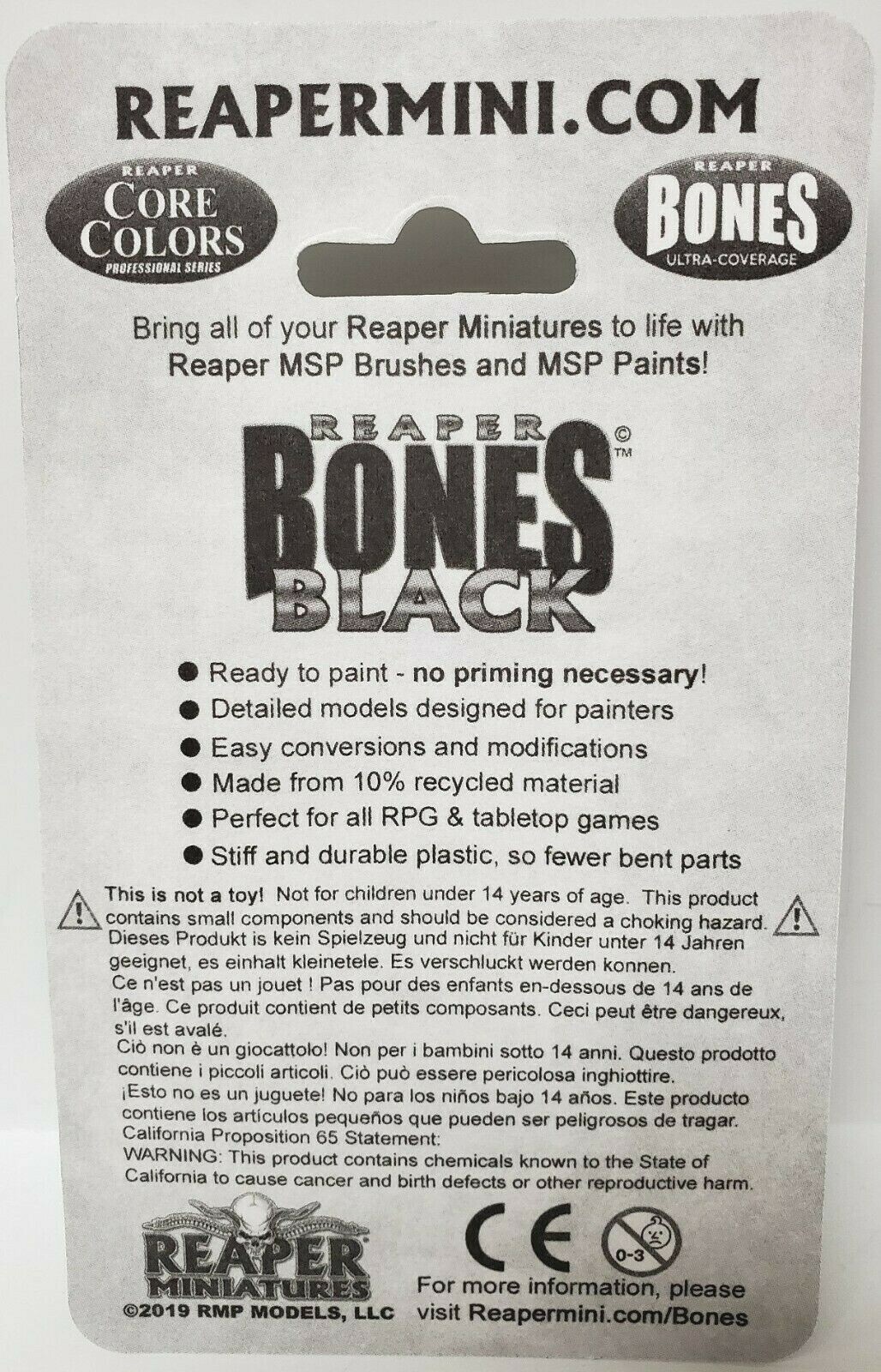 TOOLBOTS Reaper Miniatures Bones Black REM49002