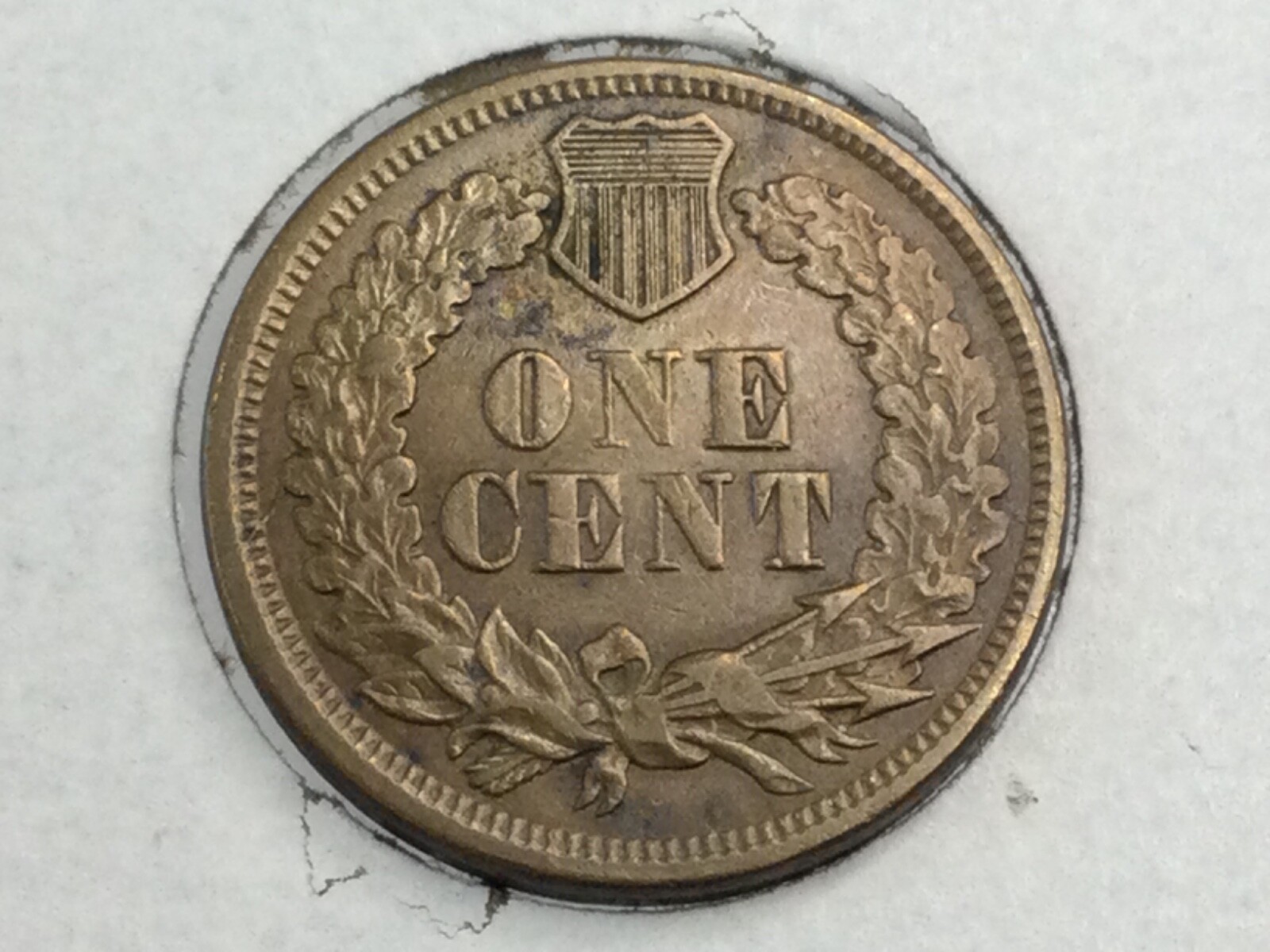 1863 Copper Nickel Indian Cent in extra fine