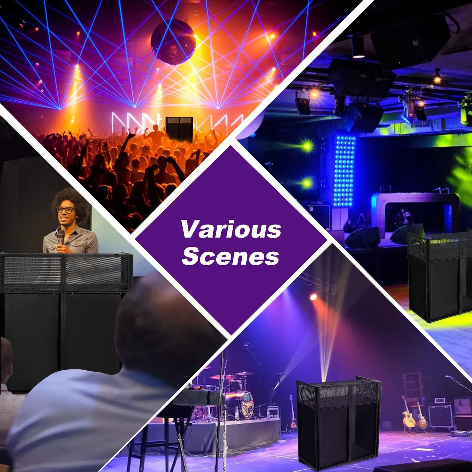 DJ Facade Booth with Flat Panel, Portable DJ Facade with Scrim
