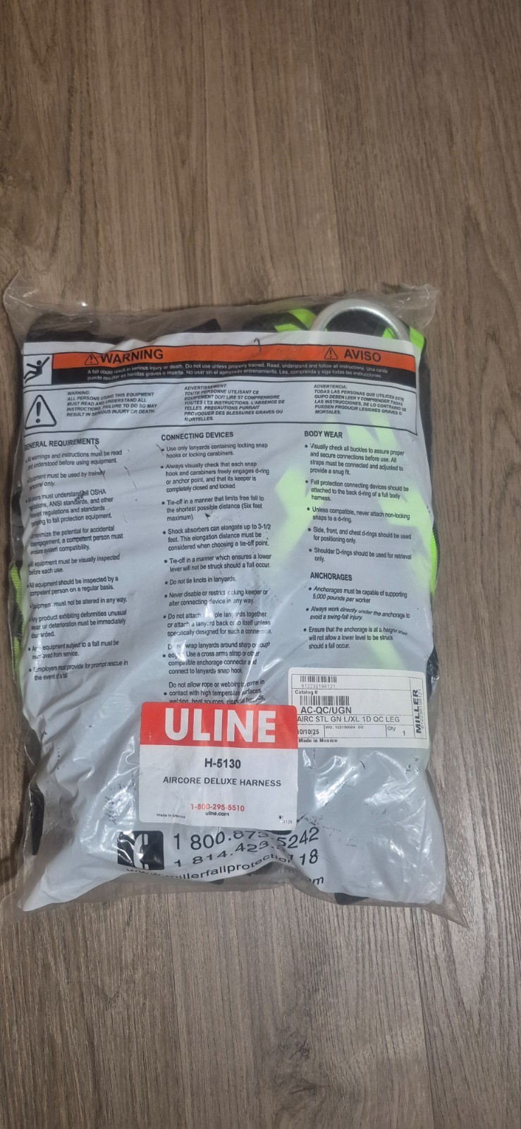 Miller AC-QC/UGN AirCore Full Body Harness - Green