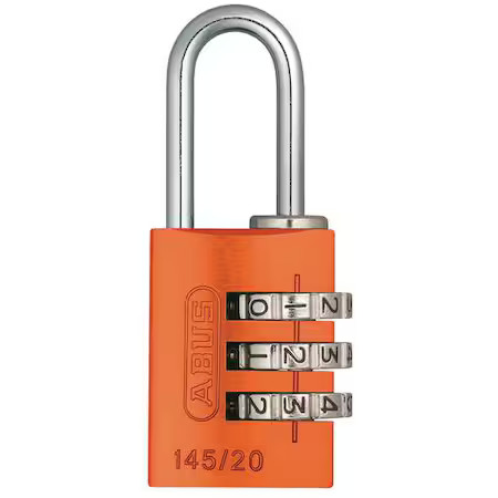 Abus 145/20 Orange Combination Padlock, 1 1/8In, Rectgle, Orge