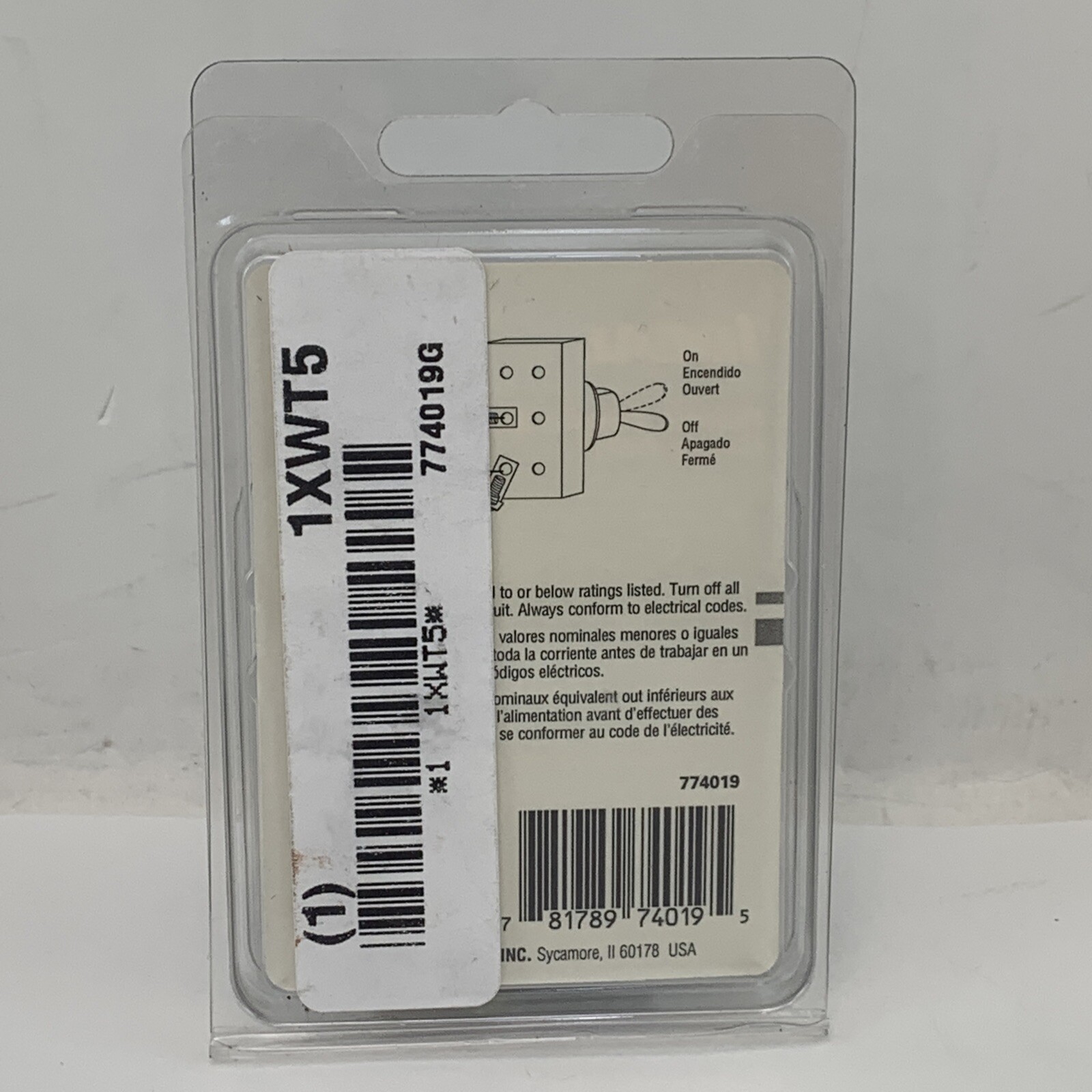 Ideal 774019 Toggle Switch, Double Insulated, SPST, O-F, Screw