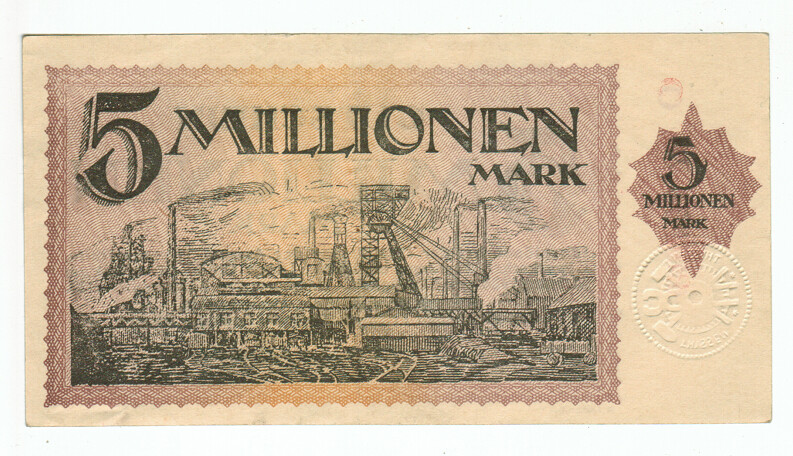 GERMANY BANKNOTE 5 MILLION MARK HAMBORN 1923