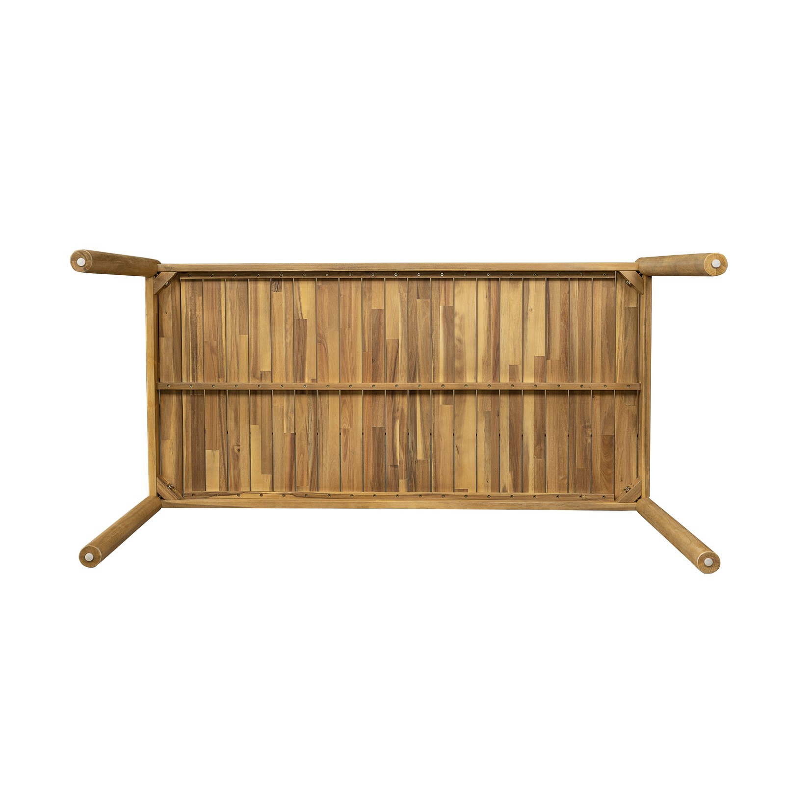 54.75x27.75" Rectangular Patio Dining Table Acacia Wood Outdoor Table Backyard
