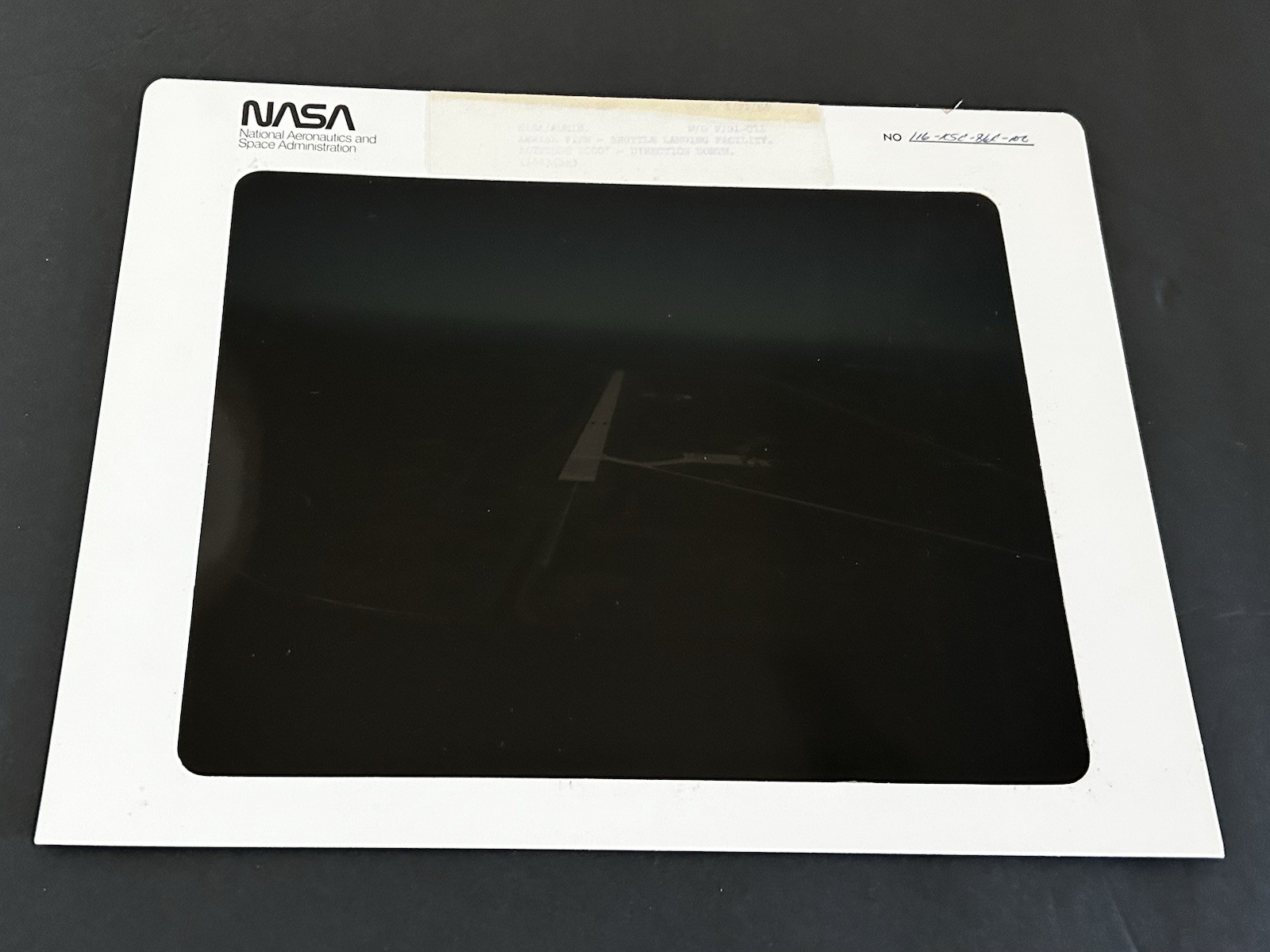 1986 NASA KSC Shuttle Aerial View Landing Facility Presentation Transparency