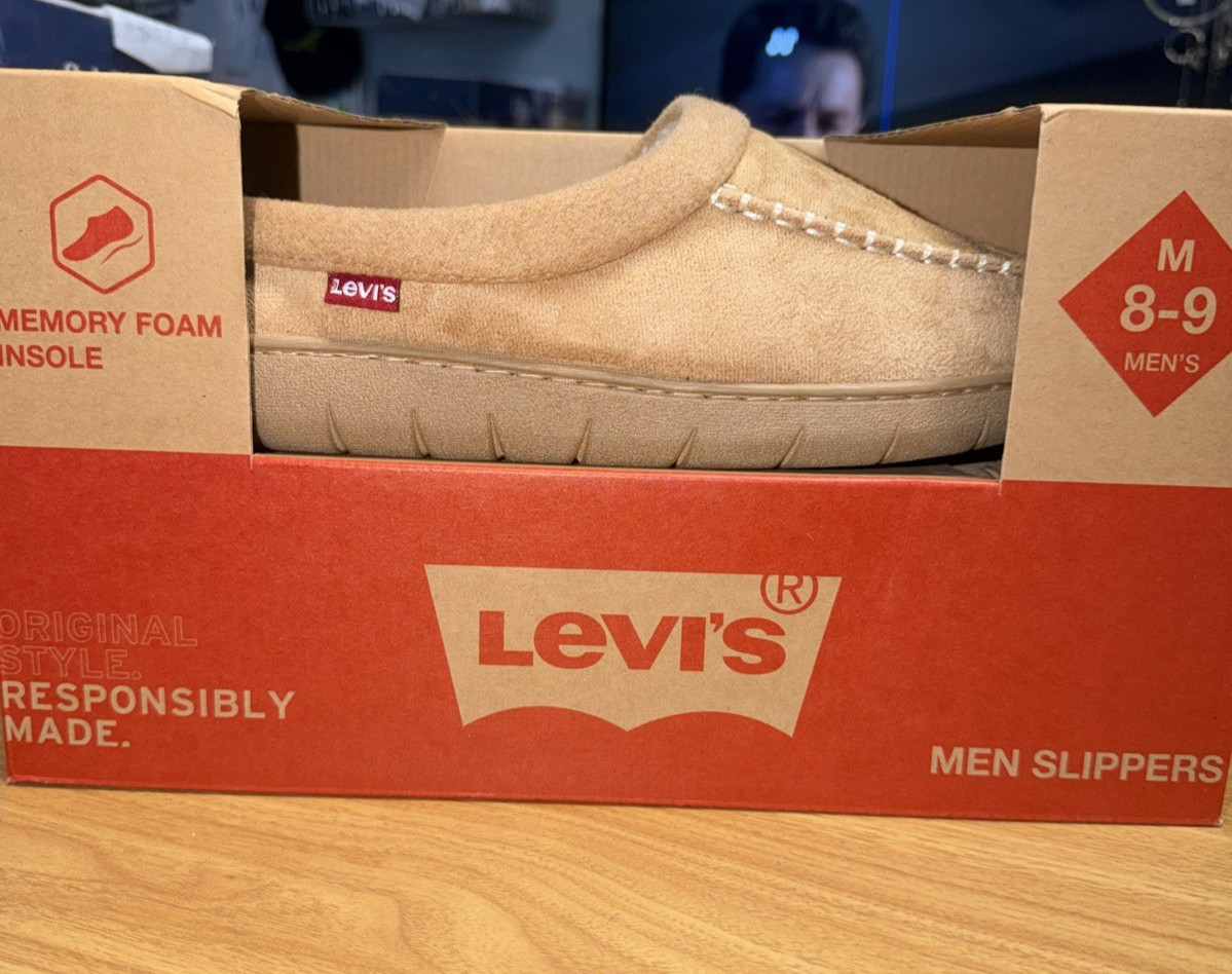 Levi's Men's Victor Memory Foam Clog Slippers, Wheat, Medium 8-9