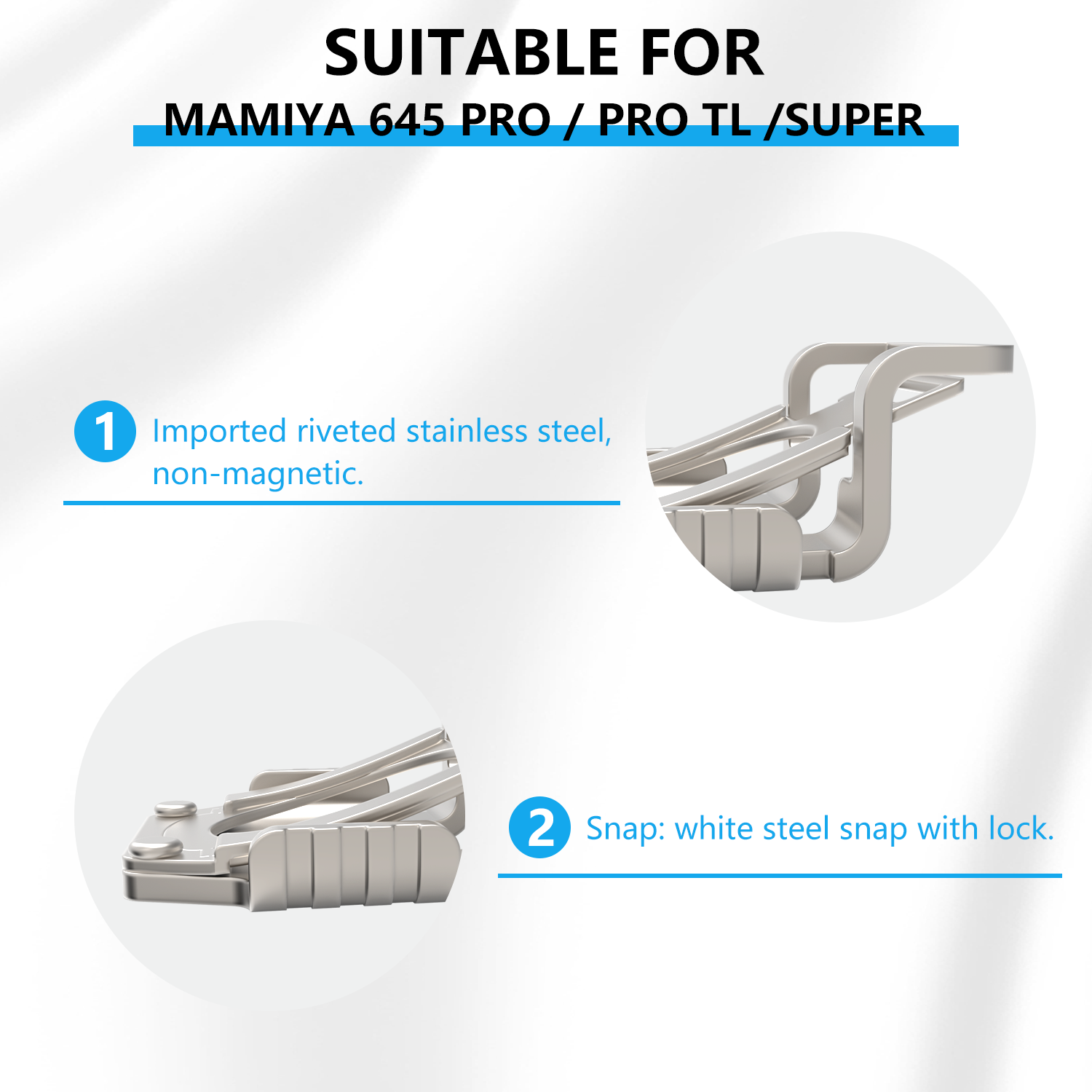 2PCS Lugs Shoulder Strap Adapter Clips For Mamiya 645 Pro/Pro TL/Super Camera