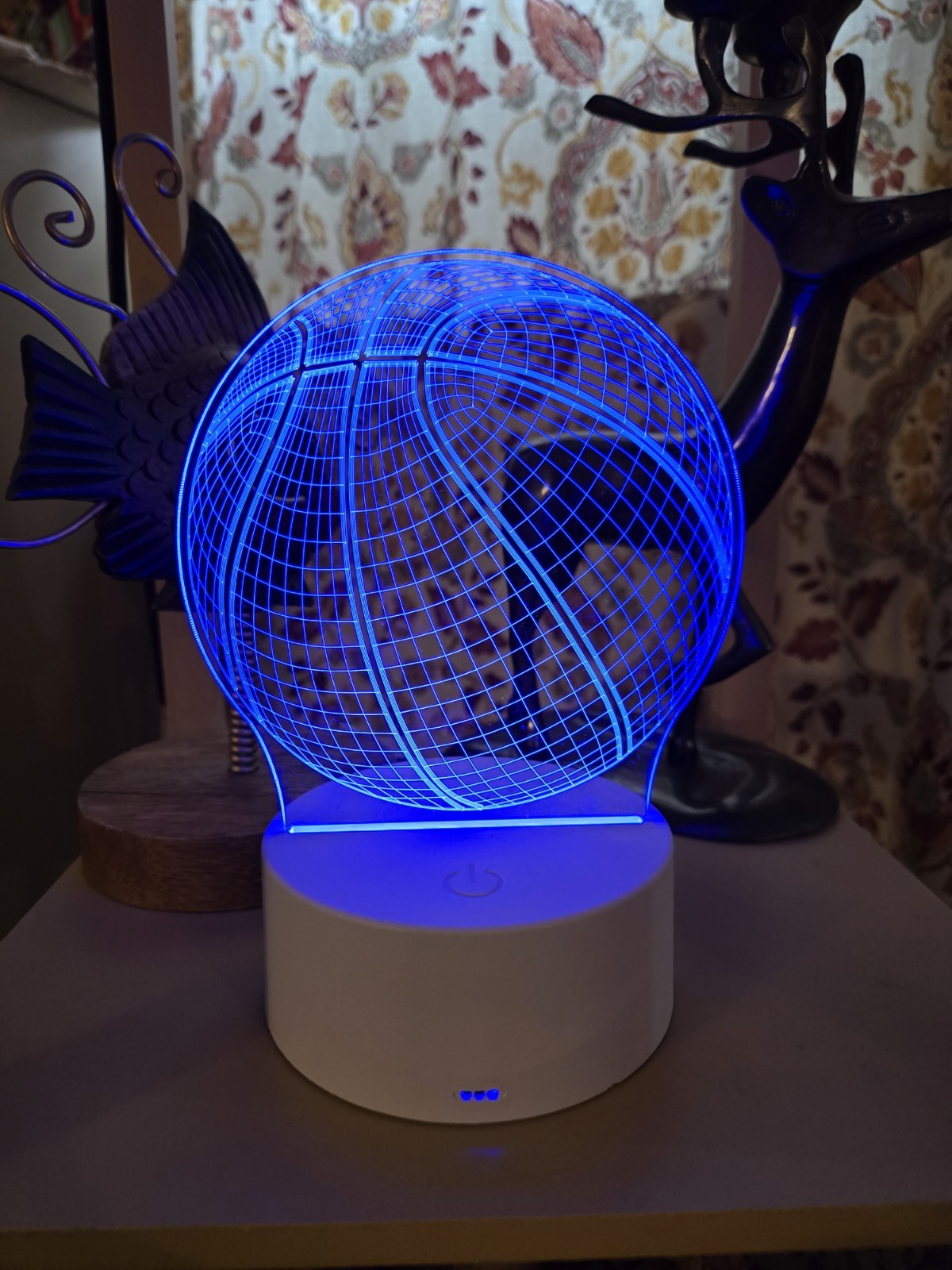 Basketball 3D LED Multicolour Base DECOR Nightlight USB Room W Remote Control