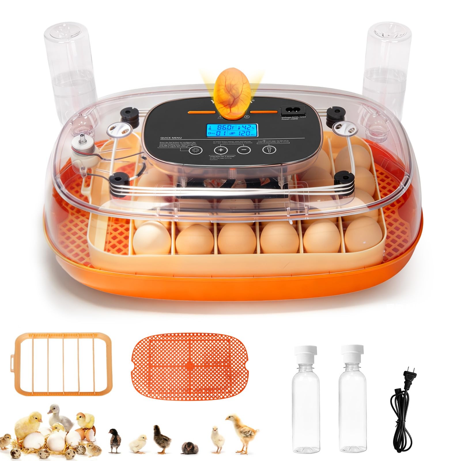 Incubators for Hatching Eggs, 24 Egg Incubator, Automatic Egg Turner with
