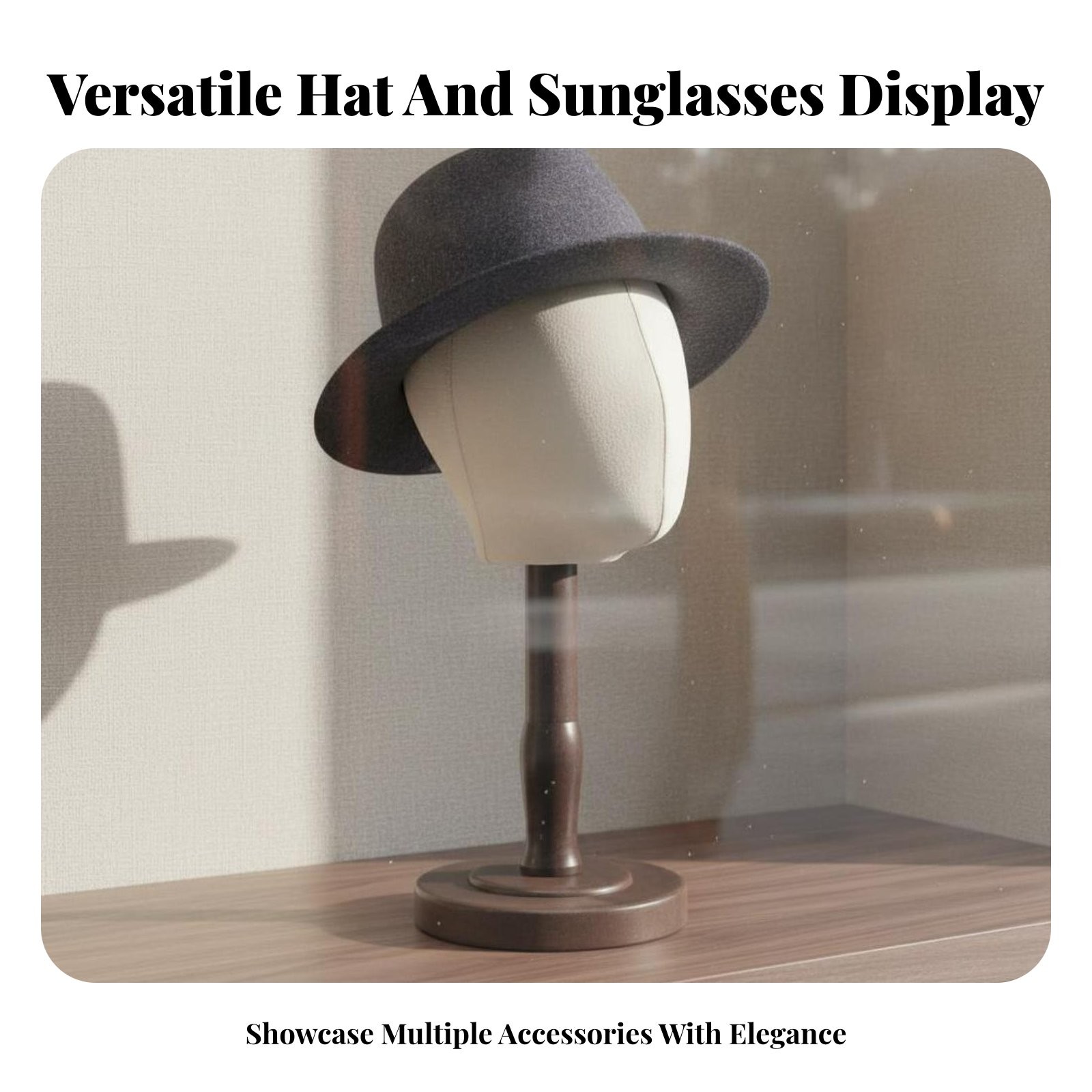 Hat Display Mannequin Easy Assembly Mannequin Head Hat Holder Stable Base