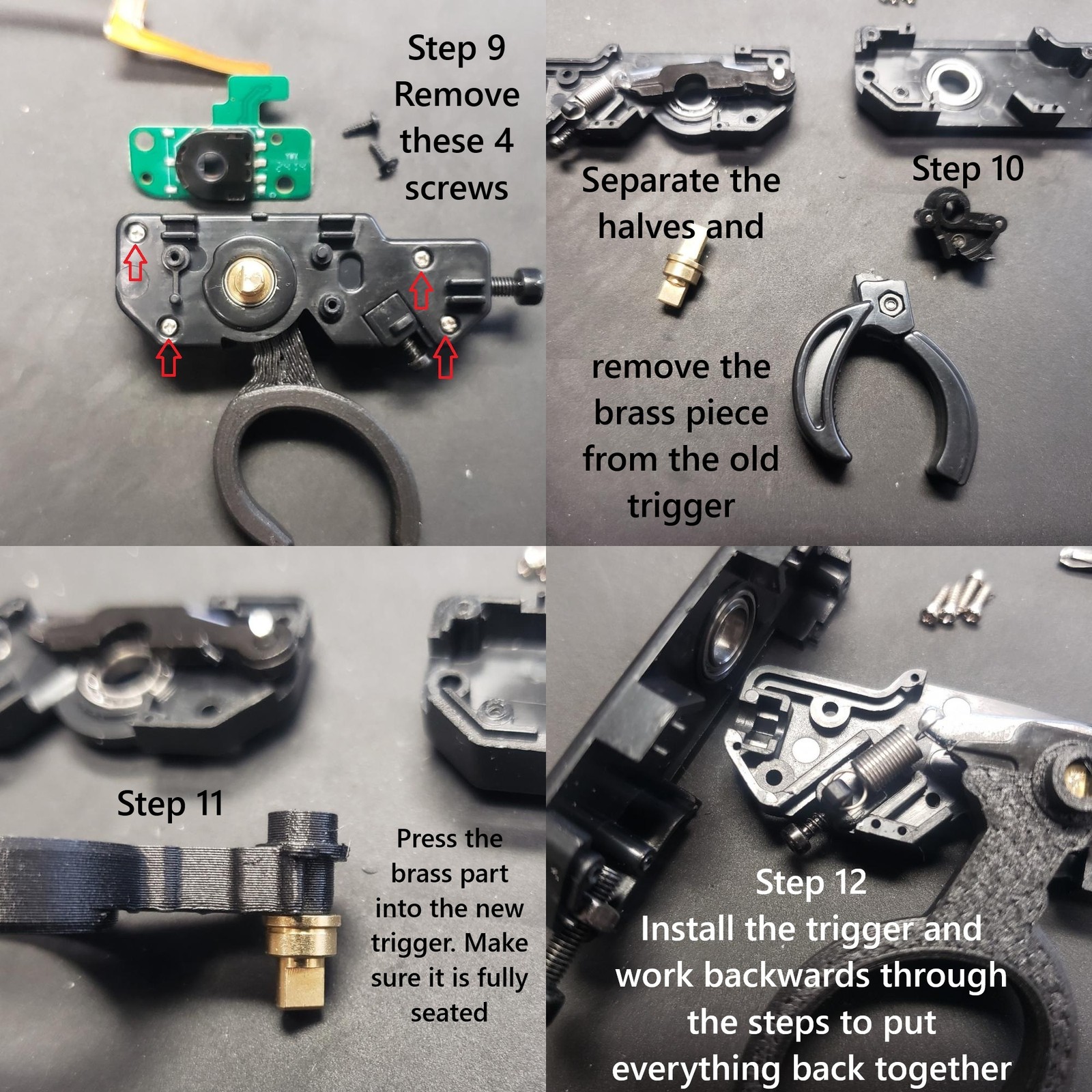 Throttle Trigger Replacement for Flysky Noble NB4+/NB4+ Pro - 2 Pack