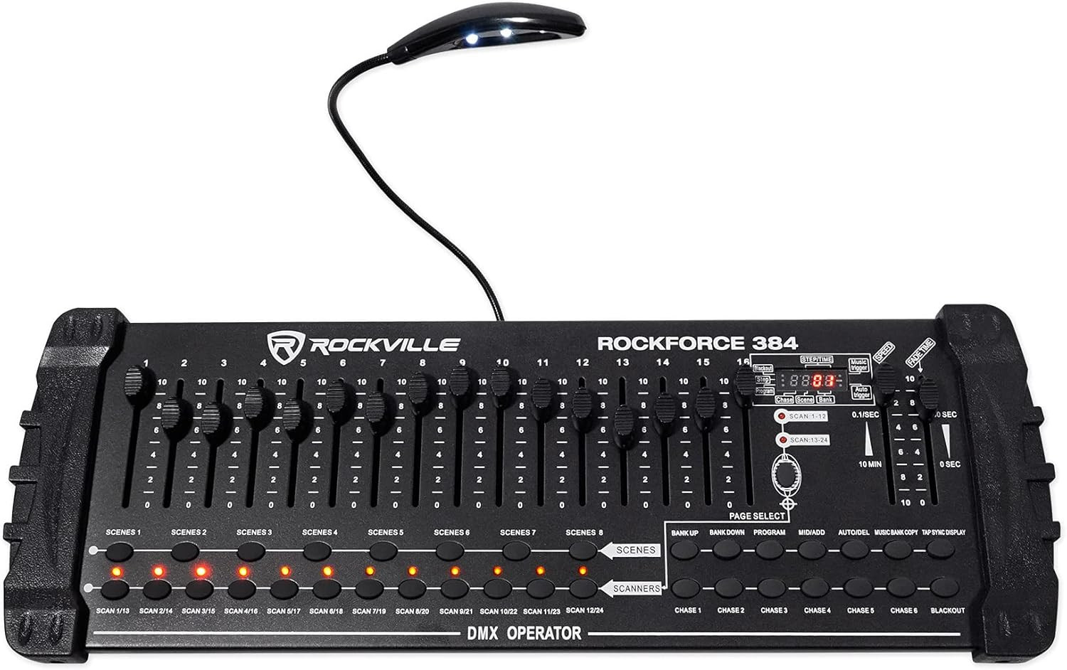 384 Channel DMX Light/Fog Lighting Controller, MIDI Control, 30 Scenes, 6 Chases
