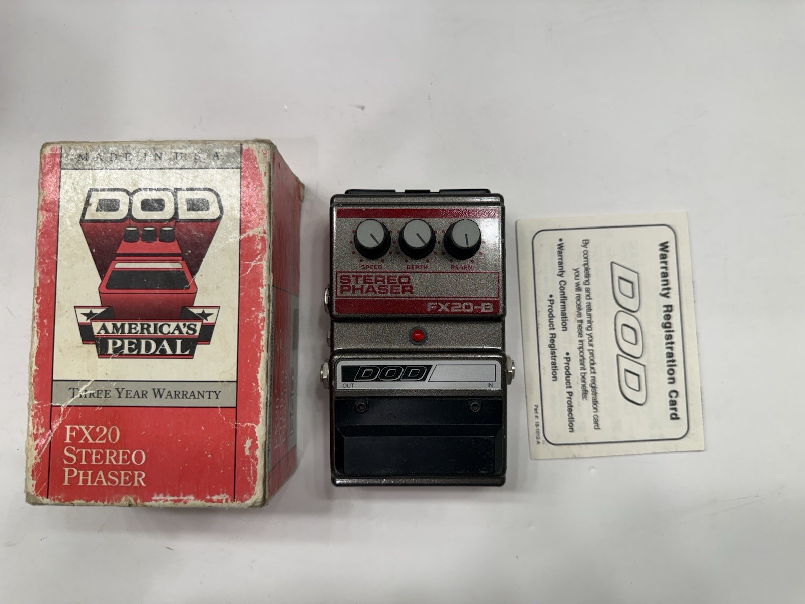 DOD Digitech FX20B Stereo Phaser Phase Shifter Vintage Guitar Effect Pedal + Box