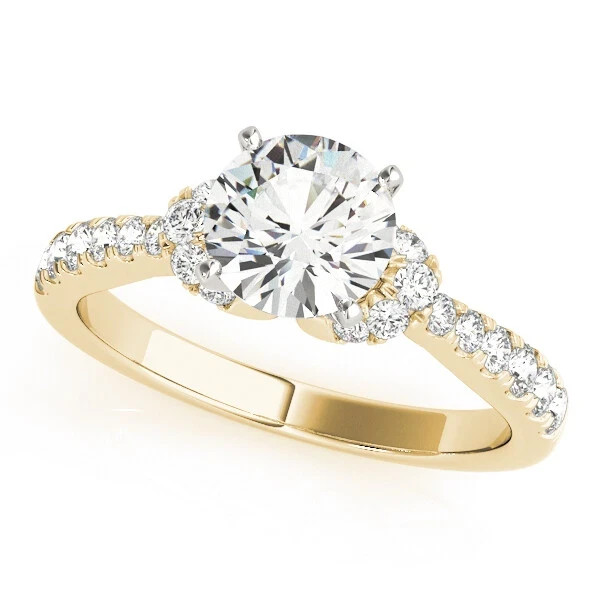 Lab-Created 1.70 Ct Round Cut VVS1 Diamond Engagement Ring 14K Yellow Gold FN