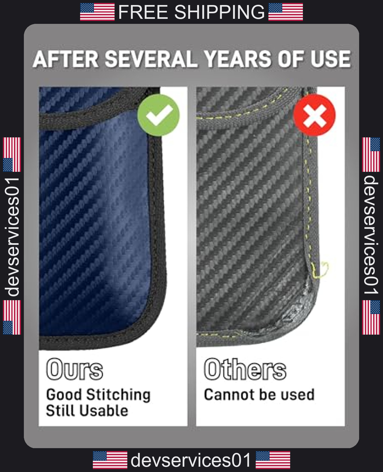 2 Pack RFID Signal Blocking Faraday Bags for Car Keys