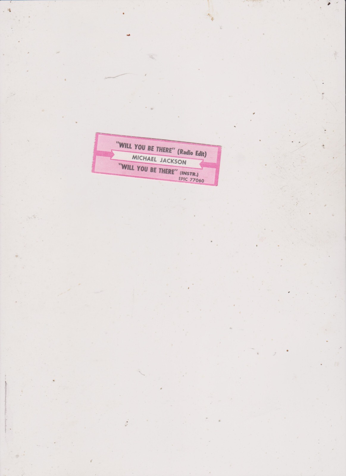 MICHAEL JACKSON-- JUKEBOX TITLE STRIP.FREE SHIPPING IN U S