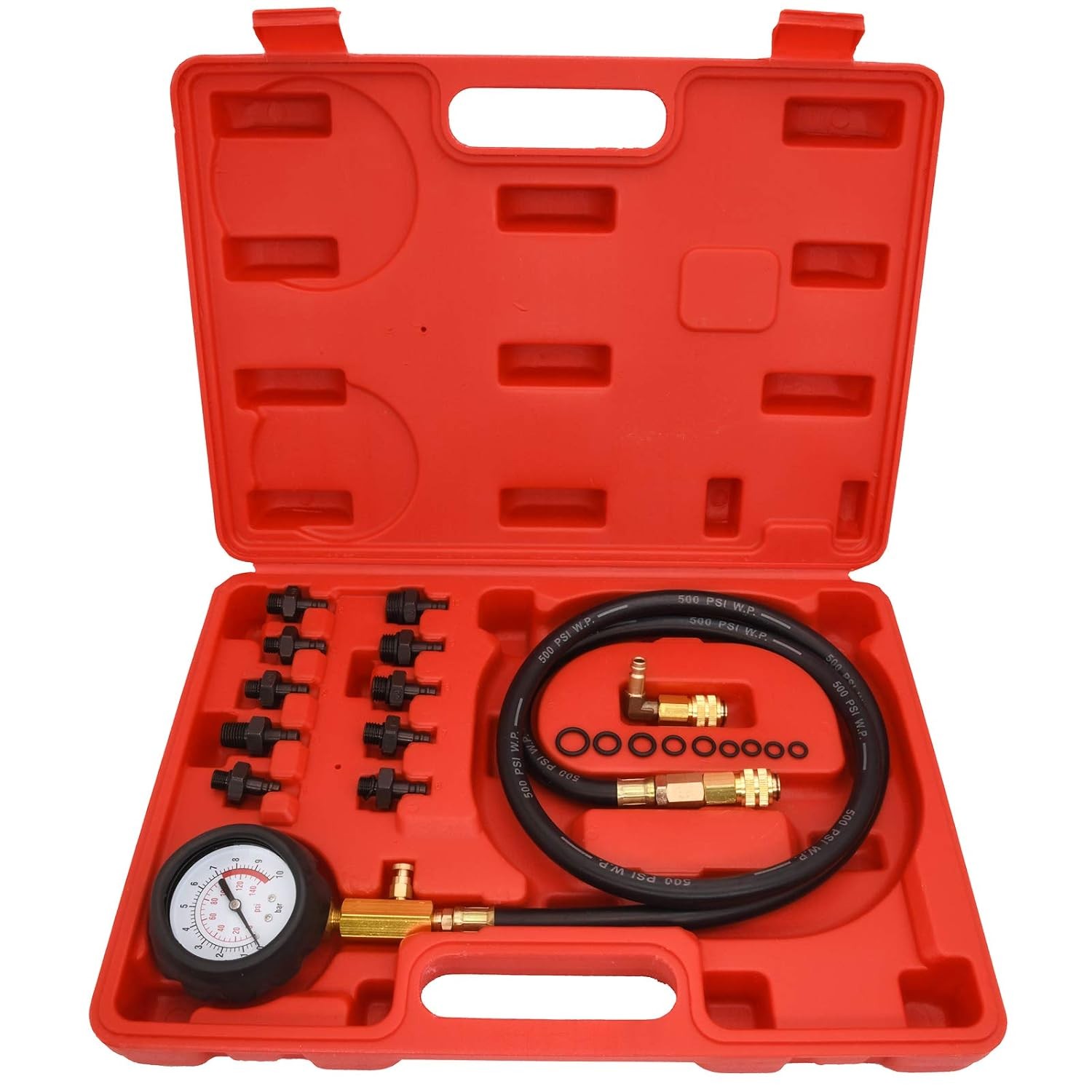 Oil Pressure Tester Kit, 0-140 PSI Engine Oil Pressure Tester Gauge Tool Kit