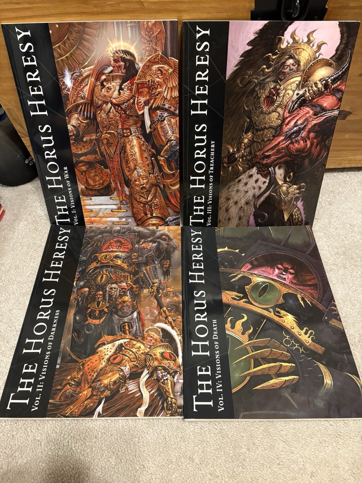 The Horus Heresy Vol I II III IV Visions of War, Darkness, Treachery, Death Lot