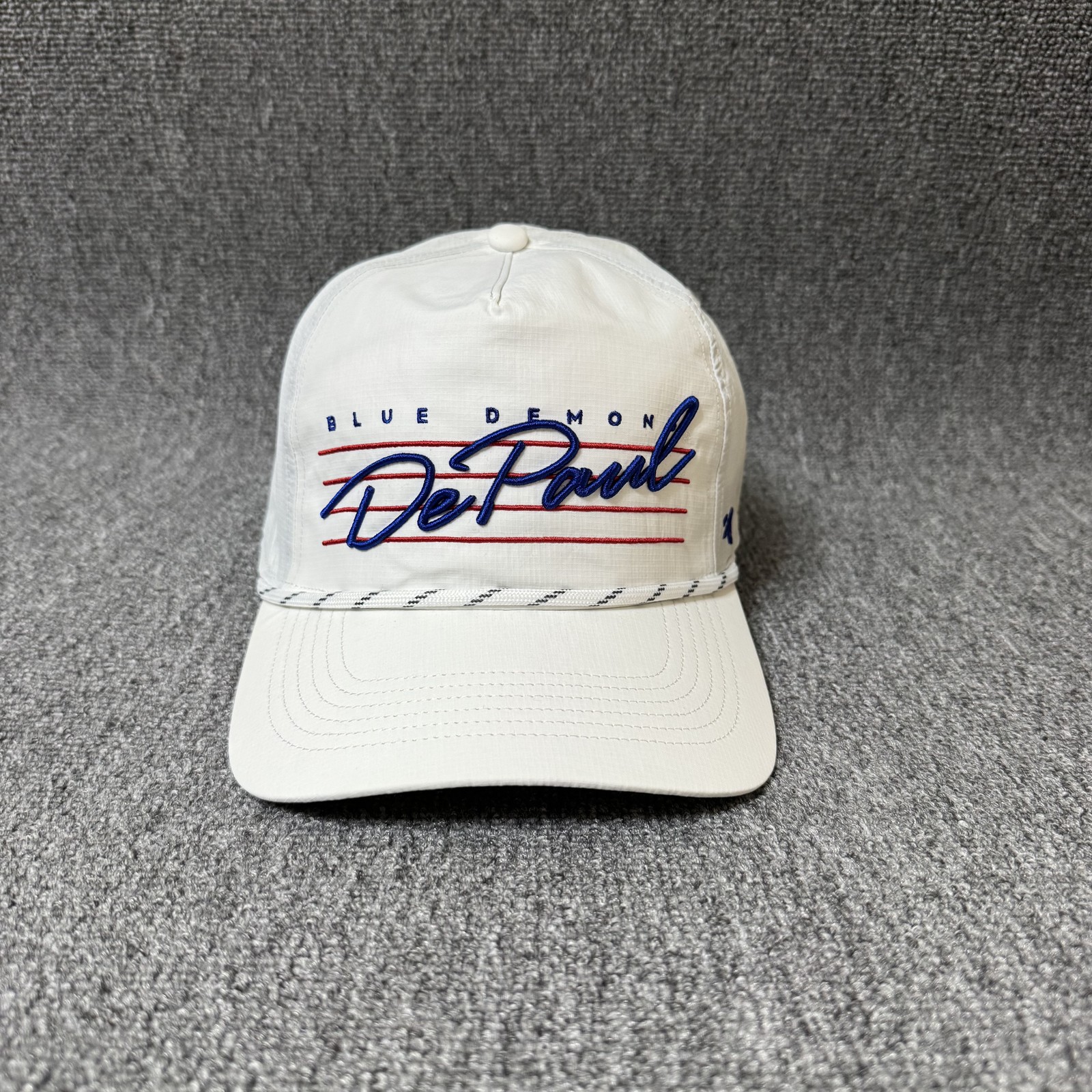 YY DePaul Blue Demons Rope Snapback White One Size NCAA Hat