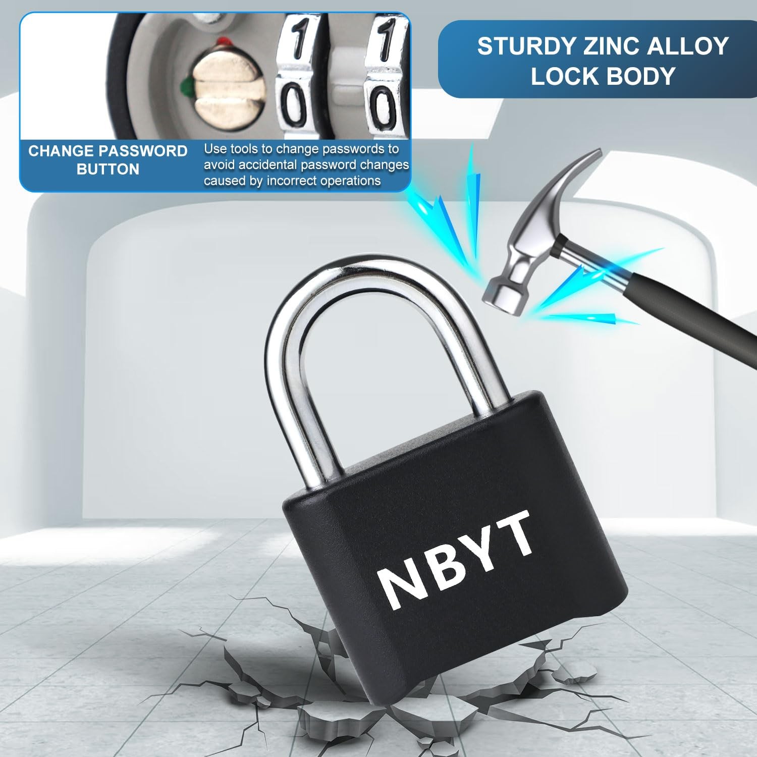 NBYTSecure Your Belongings with NBYT Combination Short Shackle, Black