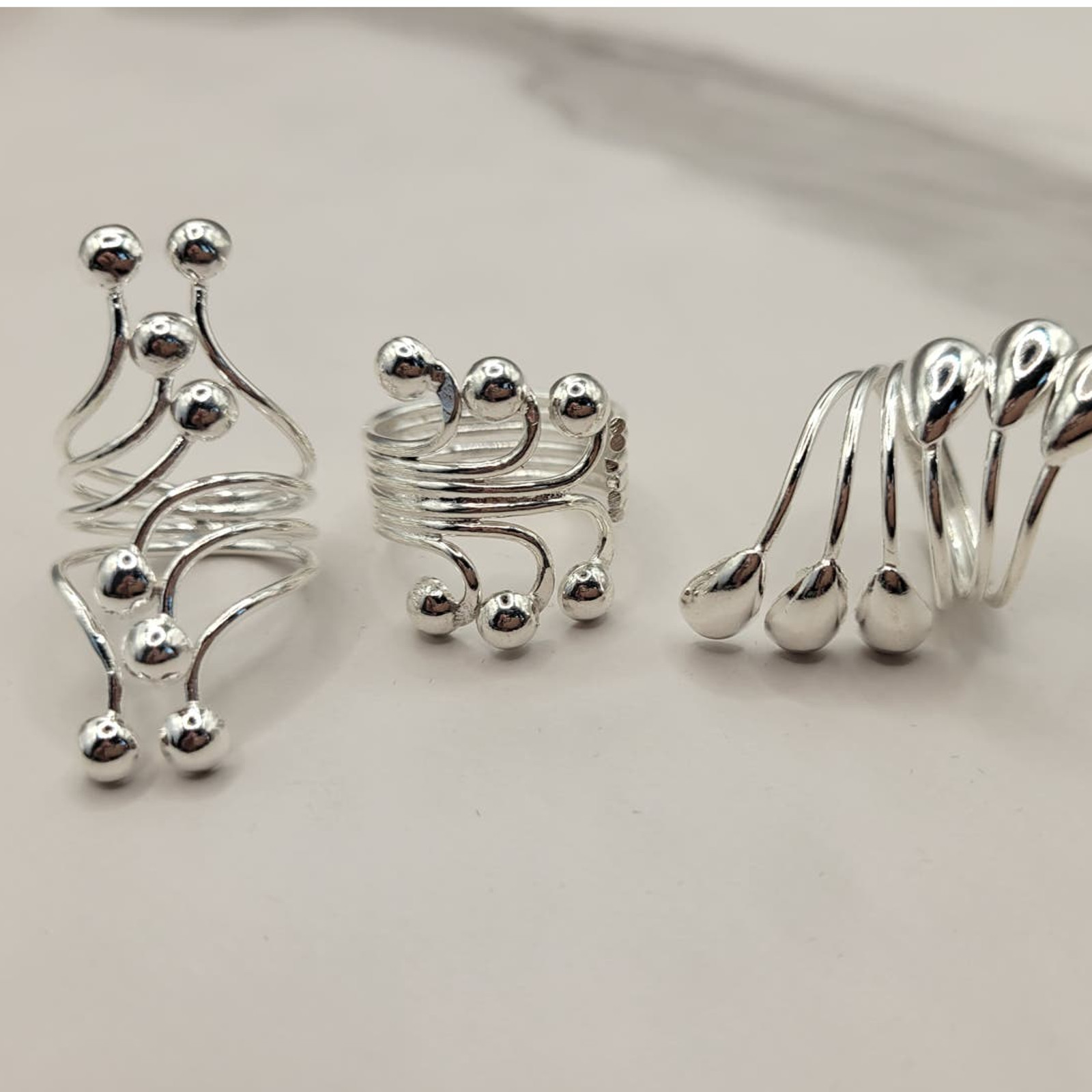 Handcrafted Silver Unique Wrap Ring Size 8.5