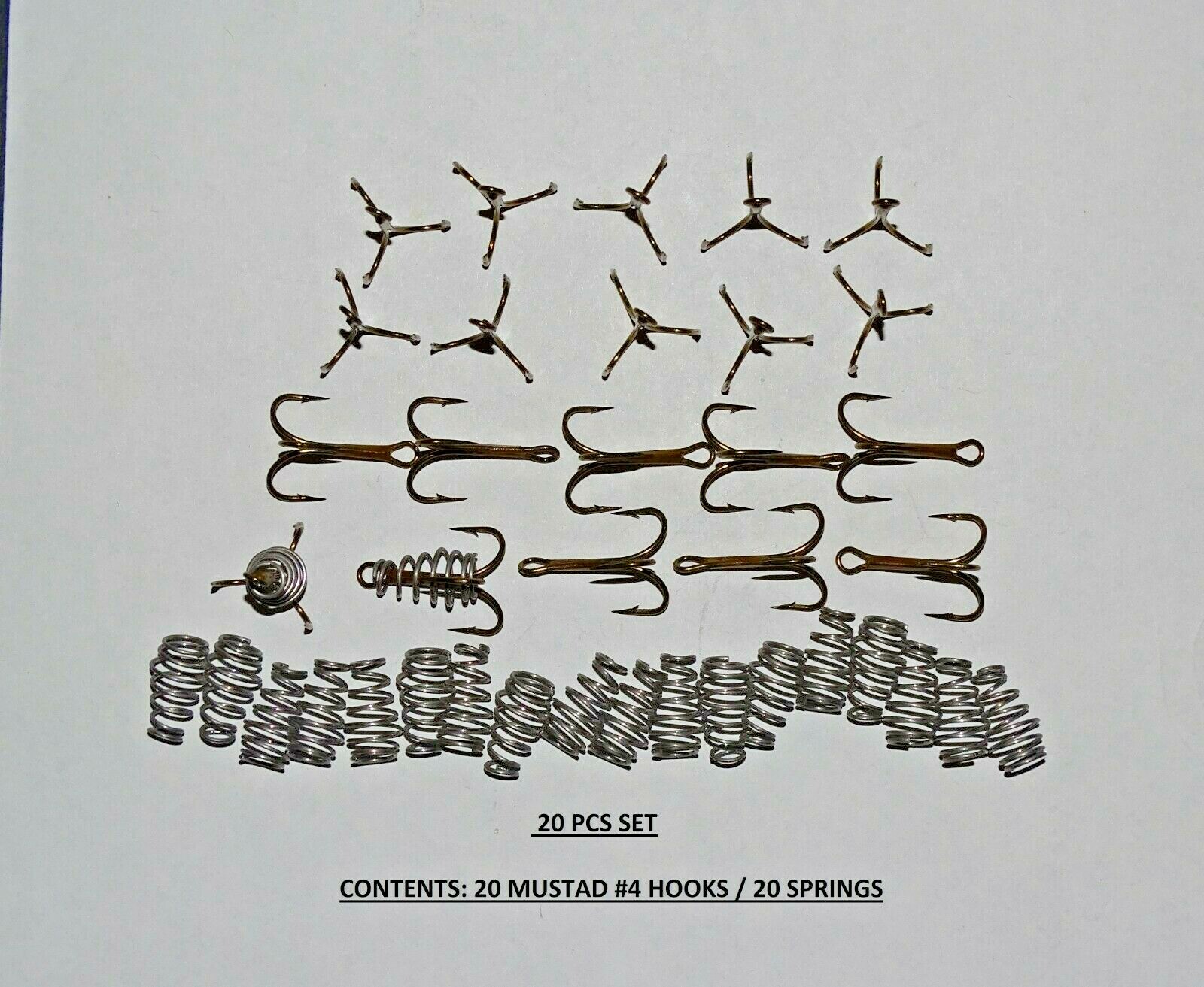 20 PC SET LITTLE STINKER CATFISH CARP TROUT Spring hook Treble Size #4 $$SAVE$$