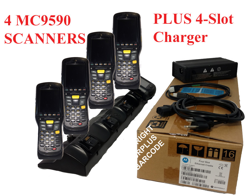 LOT Zebra Motorola MC9590 Wireless Barcode Scanner 1D 2D CRD9500 Cradle Charger