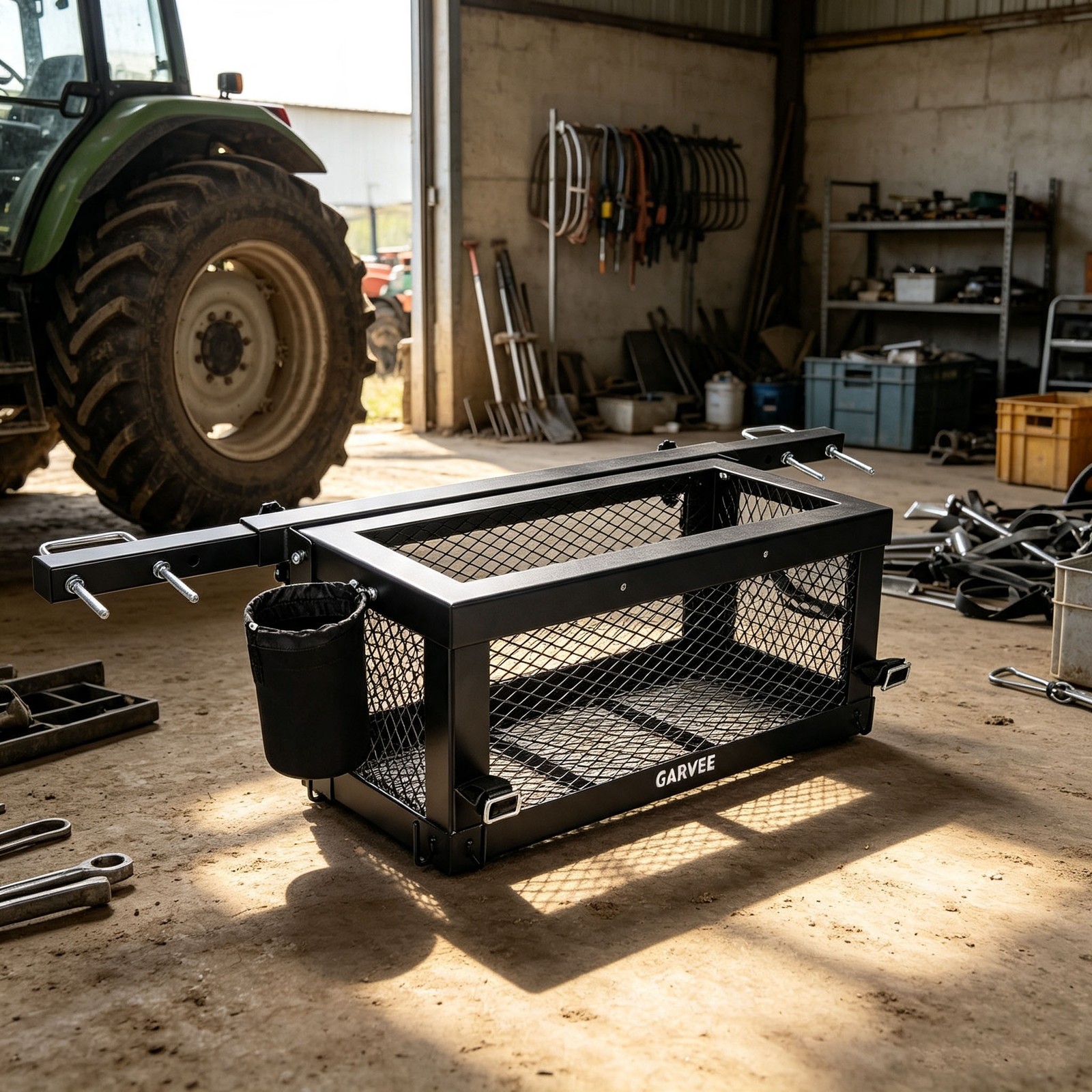 Heavy Duty Tractor Tool Box Universal Basket for Tractor and Zero Turn Mower