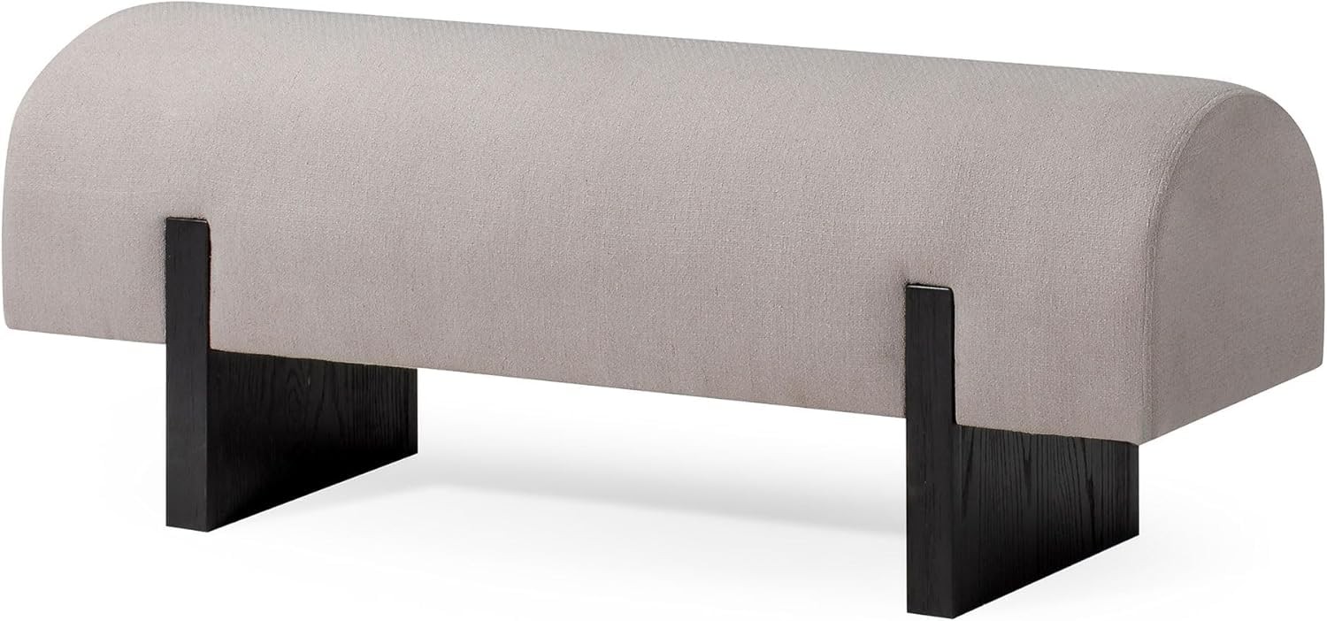 MAVEN LANE JUNO MODERN WOODEN UPHOLSTERED BENCH - REFINED BLACK