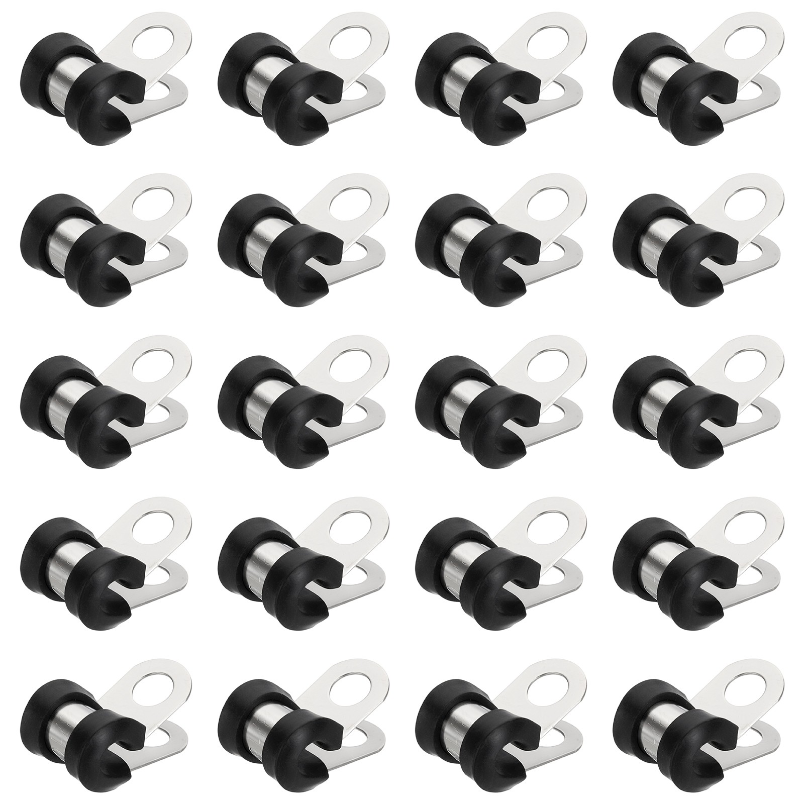 20Pcs 3/16" Cable Clamps Stainless Steel Conduit Clamp Cable Rigid Pipe Strap